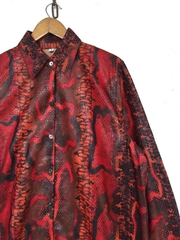 Vintage 💥Vintage Japanese Fashion Designer Snake Print Button Shirt Size US L / EU 52-54 / 3 - 4 Thumbnail