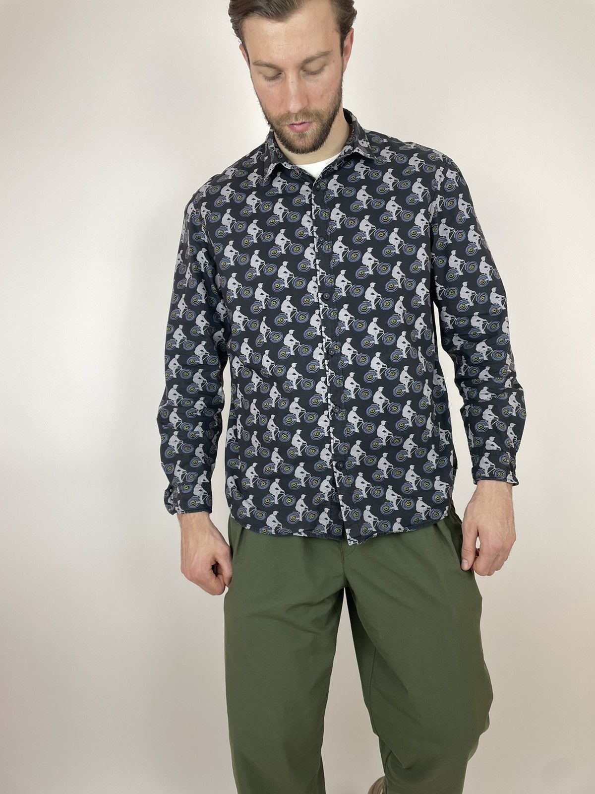 Desigual Desigual Mens Shirt long sleeve cycle print size XXL Size US XL / EU 56 / 4 - 1 Thumbnail