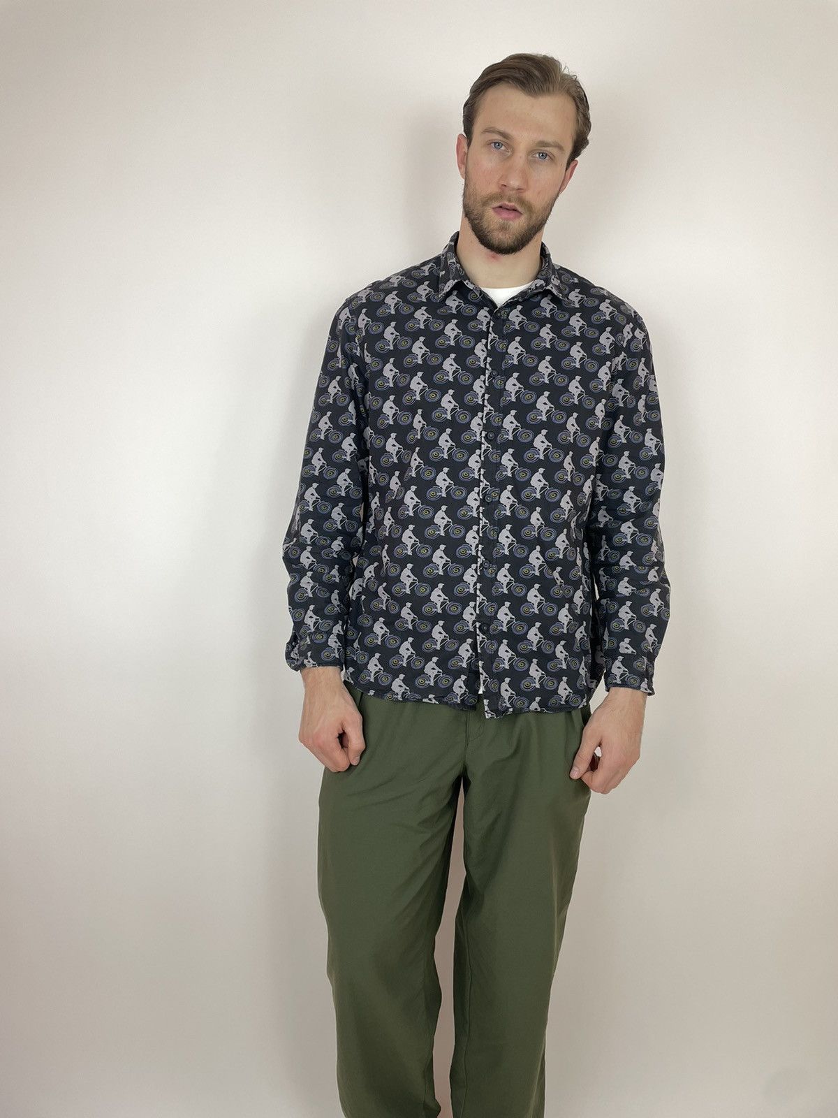 Desigual Desigual Mens Shirt long sleeve cycle print size XXL Size US XL / EU 56 / 4 - 2 Thumbnail