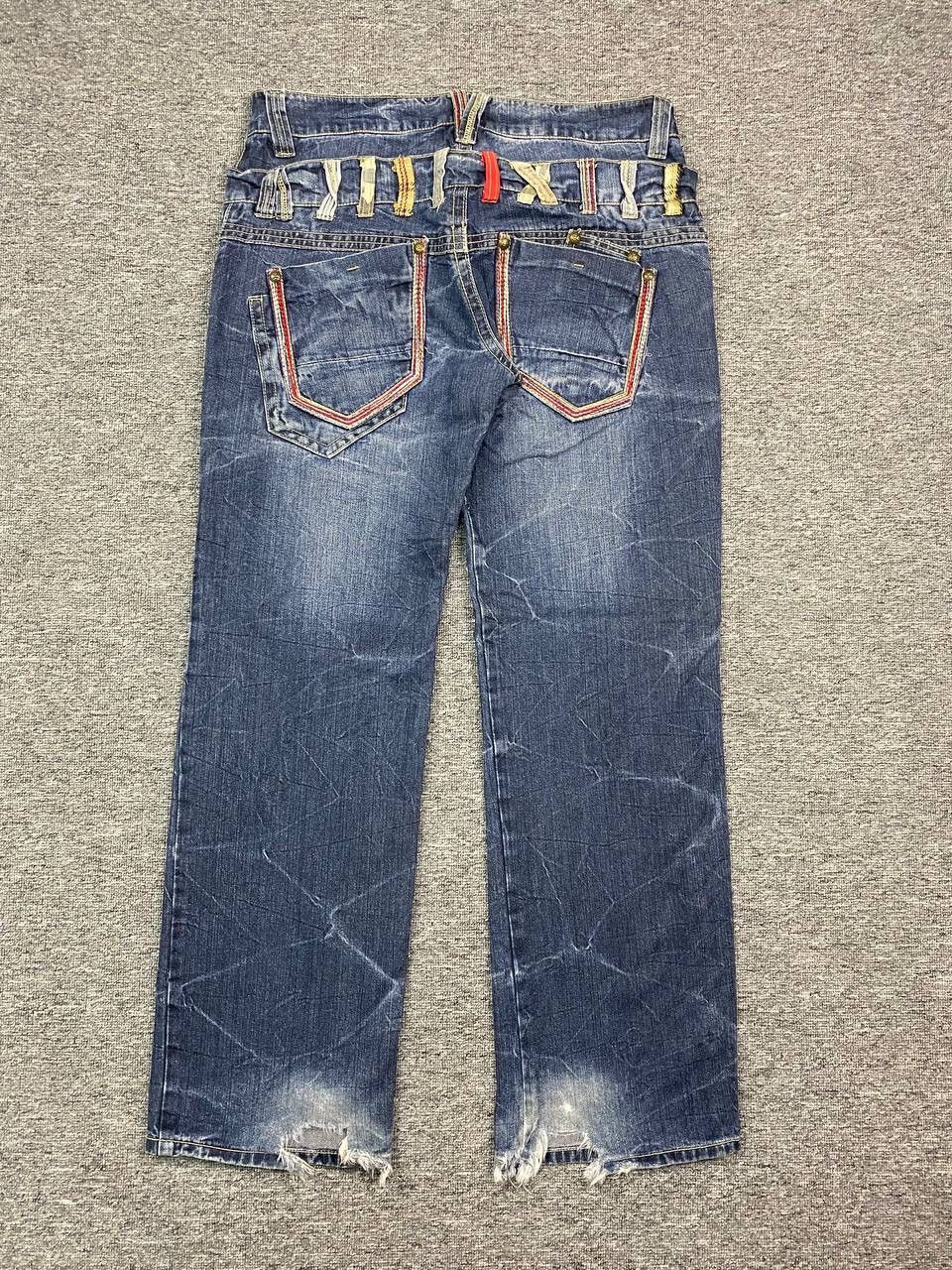 If Six Was Nine × Japanese Brand × Le Grande Bleu (L.G.B.) Vintage Double Waist Distressed Jeans faded wash Size US 35 - 2 Thumbnail