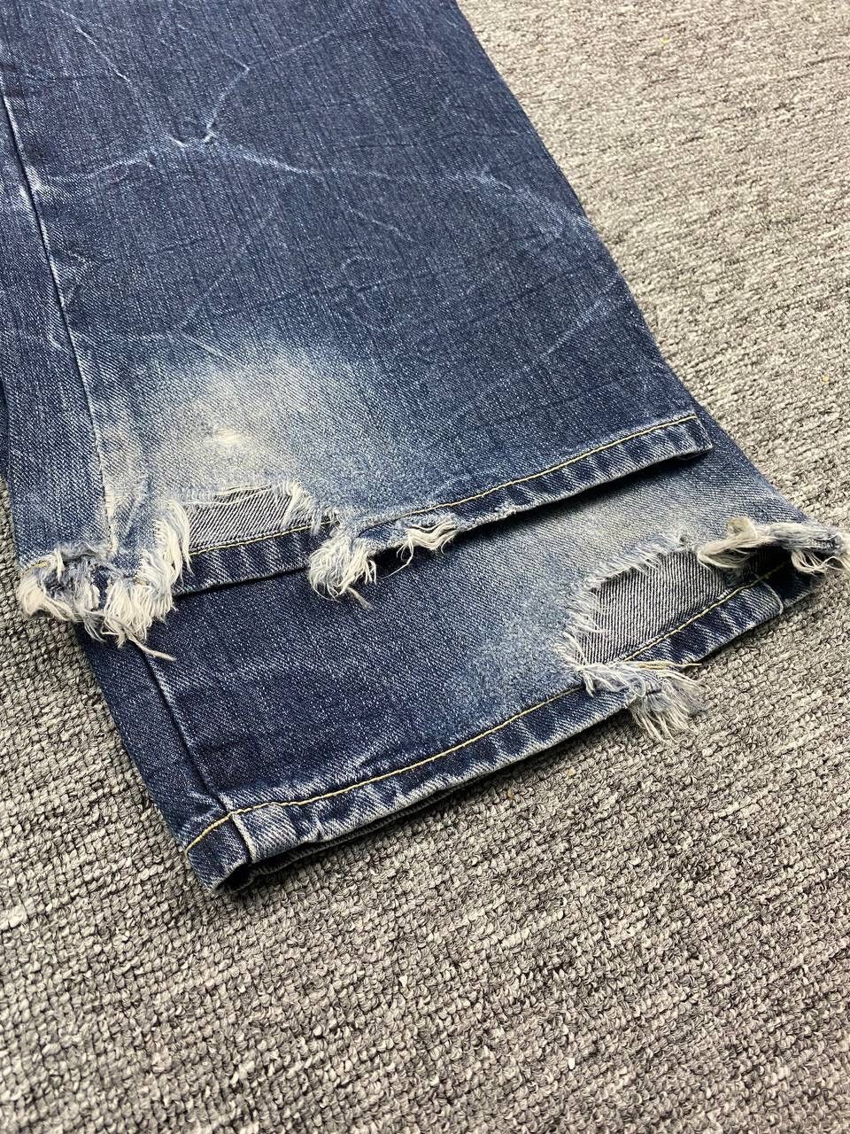 If Six Was Nine × Japanese Brand × Le Grande Bleu (L.G.B.) Vintage Double Waist Distressed Jeans faded wash Size US 35 - 9 Thumbnail