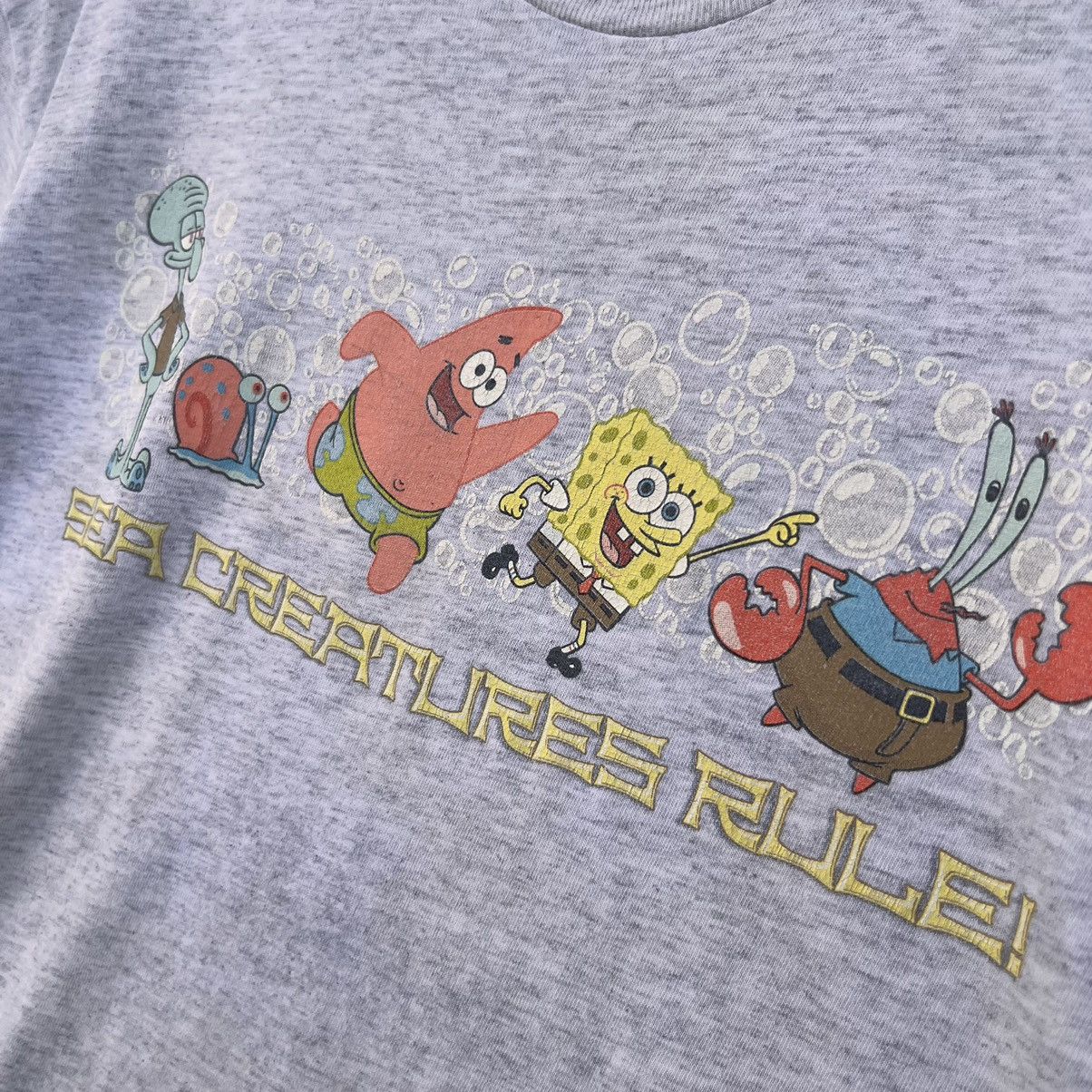 Cartoon Network × Nickelodeon × Vintage Vintage 90s SpongeBob SquarePants Sea Creatures Tee Size US M / EU 48-50 / 2 - 2 Thumbnail