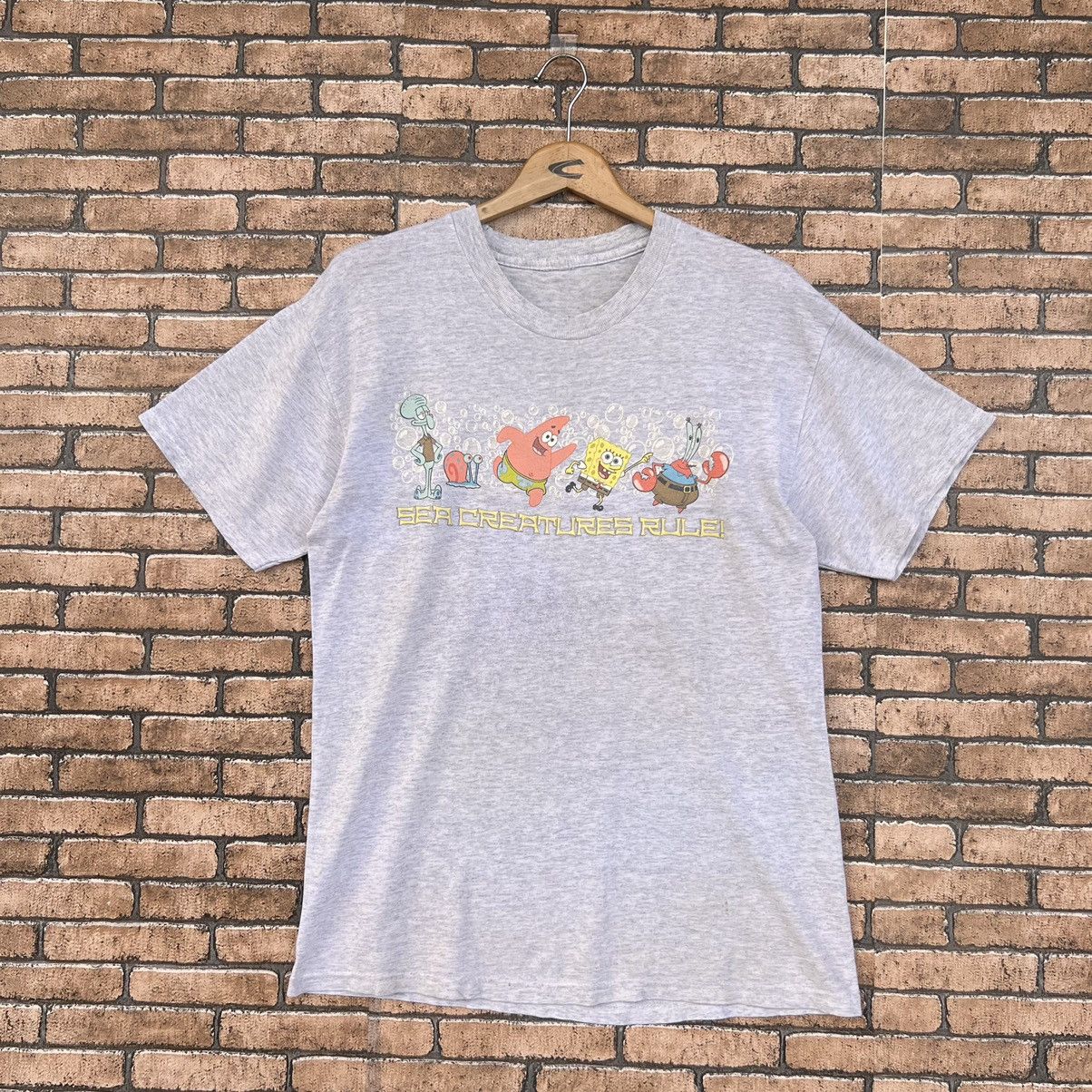 Cartoon Network × Nickelodeon × Vintage Vintage 90s SpongeBob SquarePants Sea Creatures Tee Size US M / EU 48-50 / 2 - 1 Thumbnail