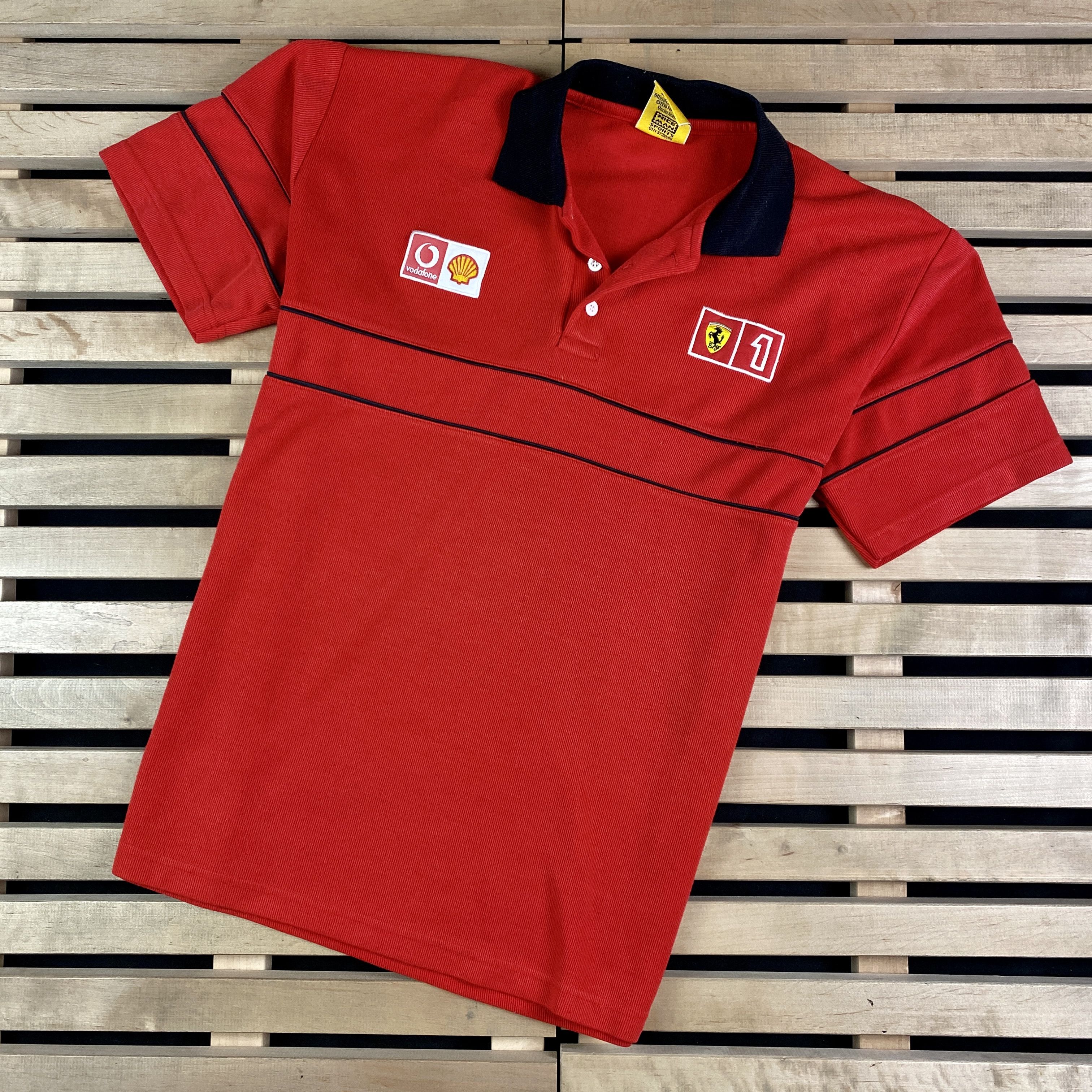 Ferrari × Vintage Mens Polo T Shirt Ferrari Vodafone Size L Size US L / EU 52-54 / 3 - 1 Thumbnail