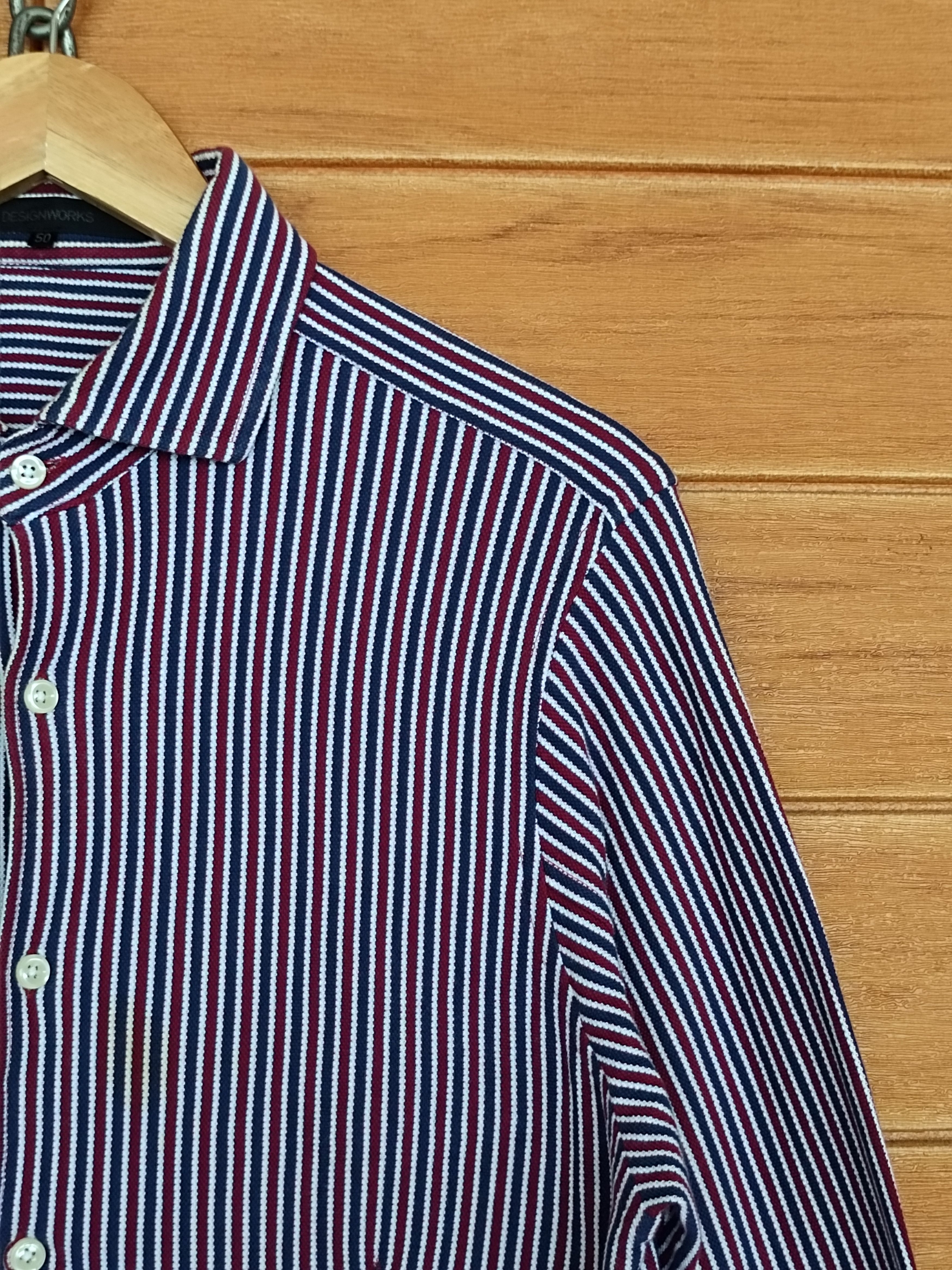 ABAHOUSE Vintage Abahouse 'Designworks' Striped Slim Fit Denim Shirt Size US M / EU 48-50 / 2 - 3 Thumbnail
