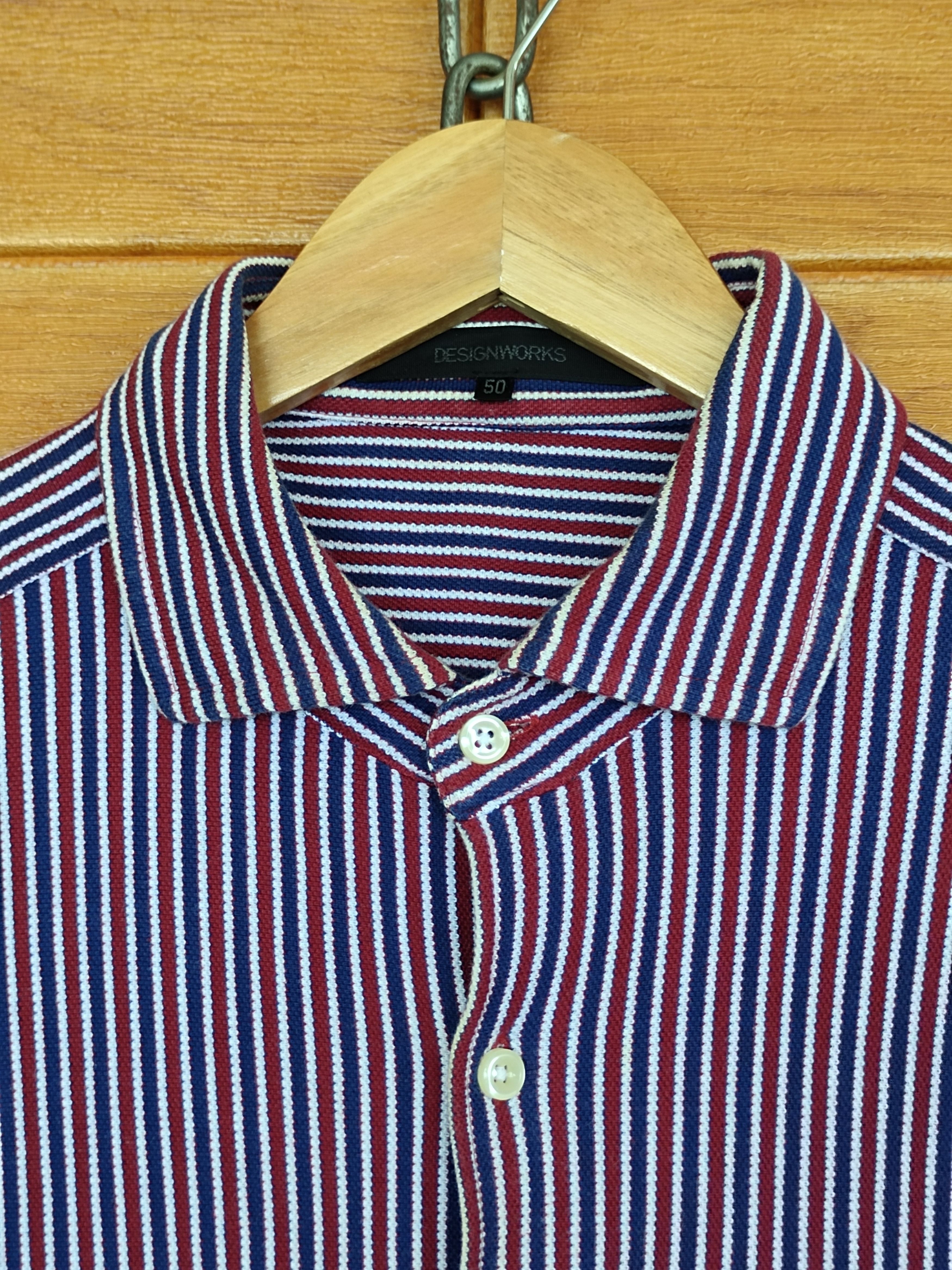 ABAHOUSE Vintage Abahouse 'Designworks' Striped Slim Fit Denim Shirt Size US M / EU 48-50 / 2 - 2 Thumbnail