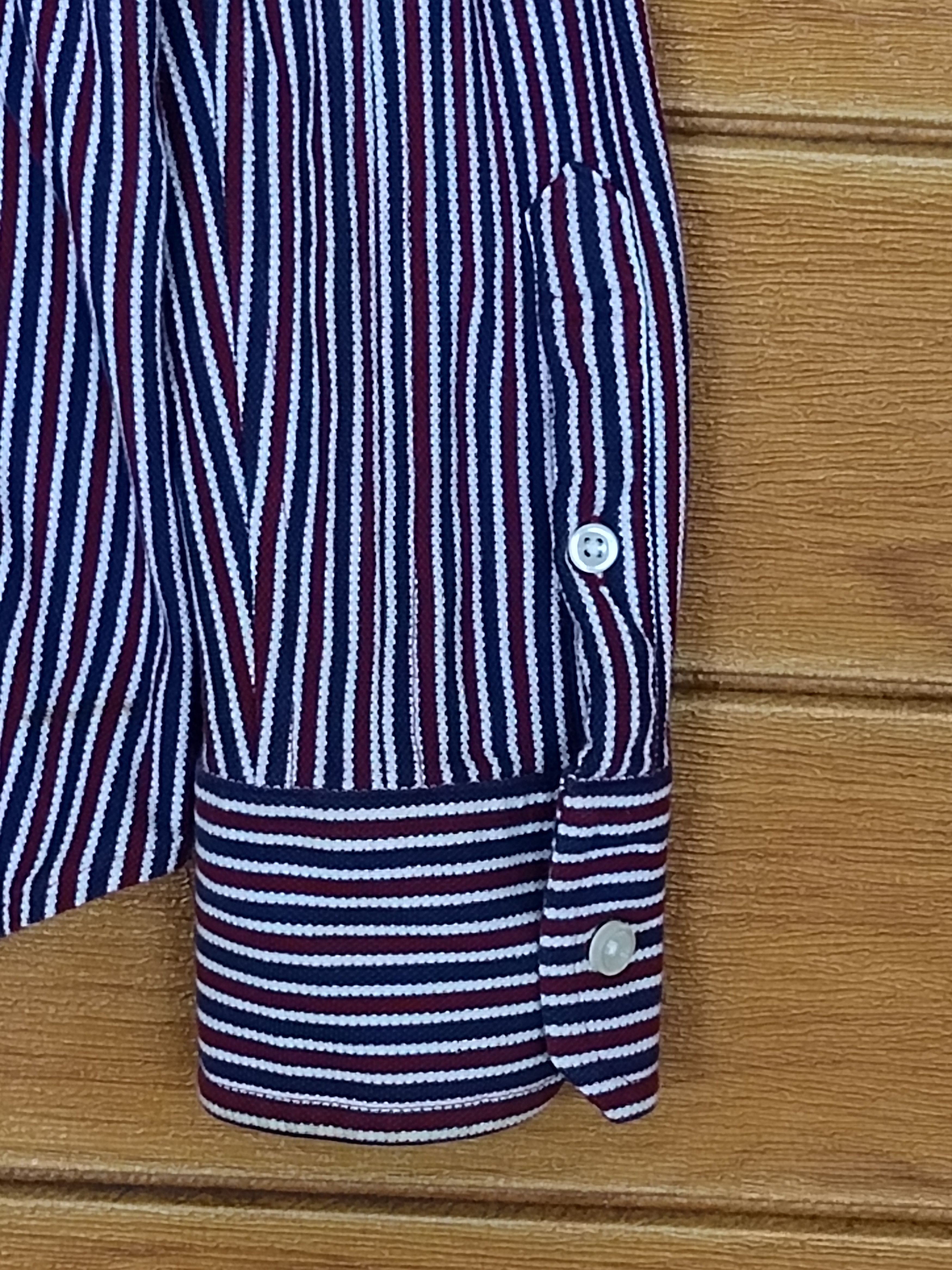 ABAHOUSE Vintage Abahouse 'Designworks' Striped Slim Fit Denim Shirt Size US M / EU 48-50 / 2 - 8 Thumbnail