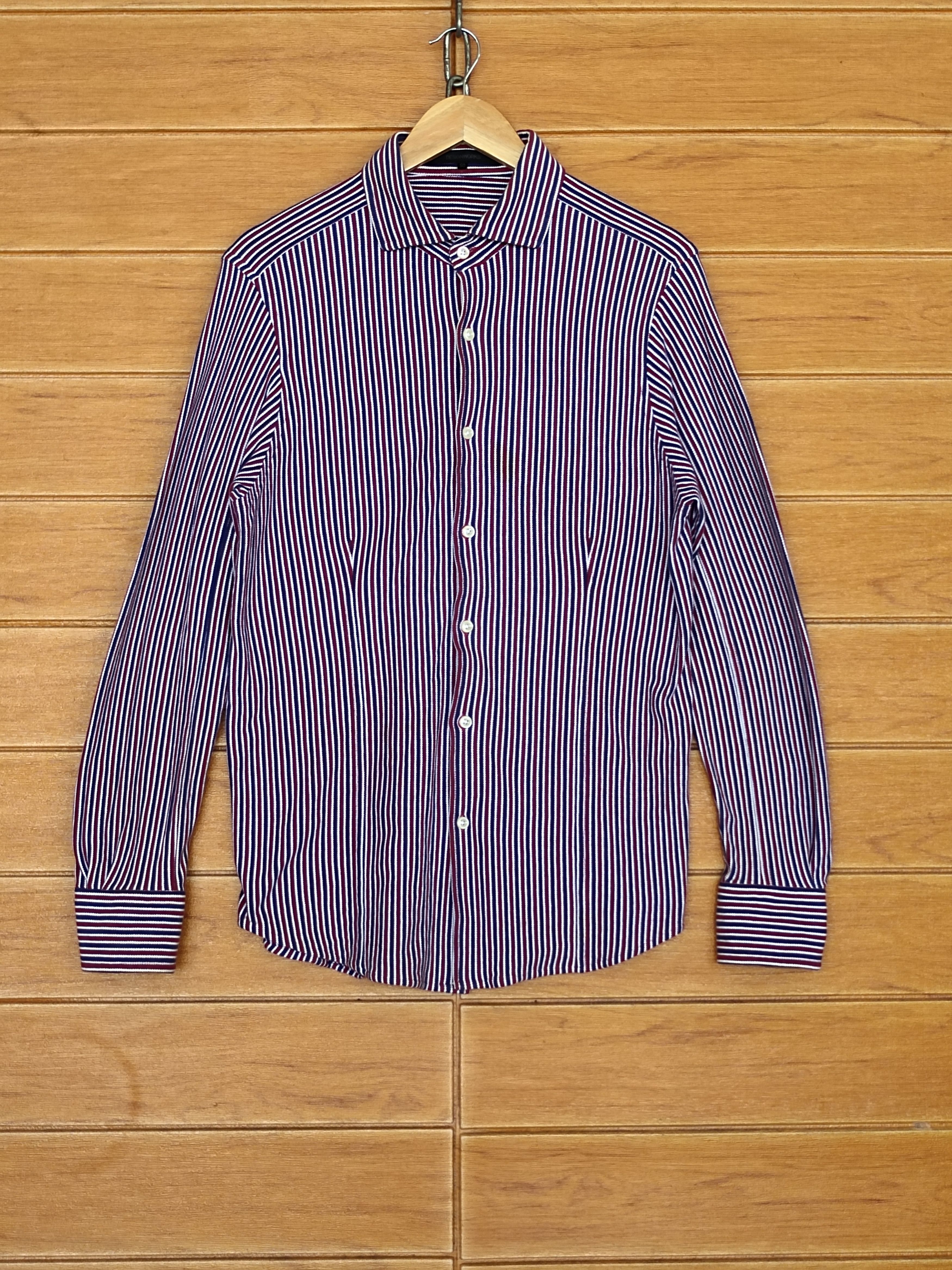 ABAHOUSE Vintage Abahouse 'Designworks' Striped Slim Fit Denim Shirt Size US M / EU 48-50 / 2 - 1 Thumbnail