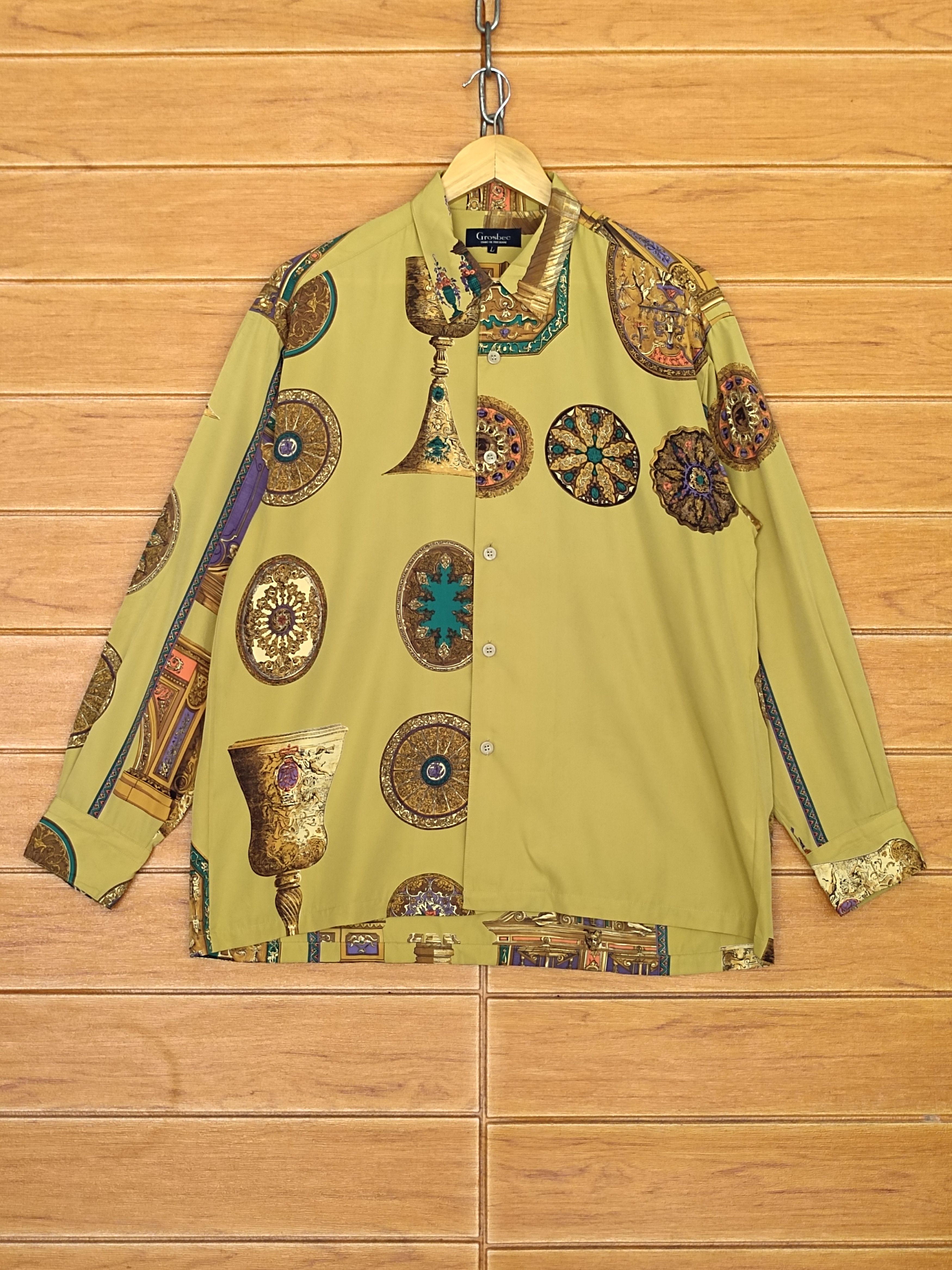Japanese Brand Vintage 90s Grosbec Baroque Button Up Shirt Size US L / EU 52-54 / 3 - 1 Thumbnail