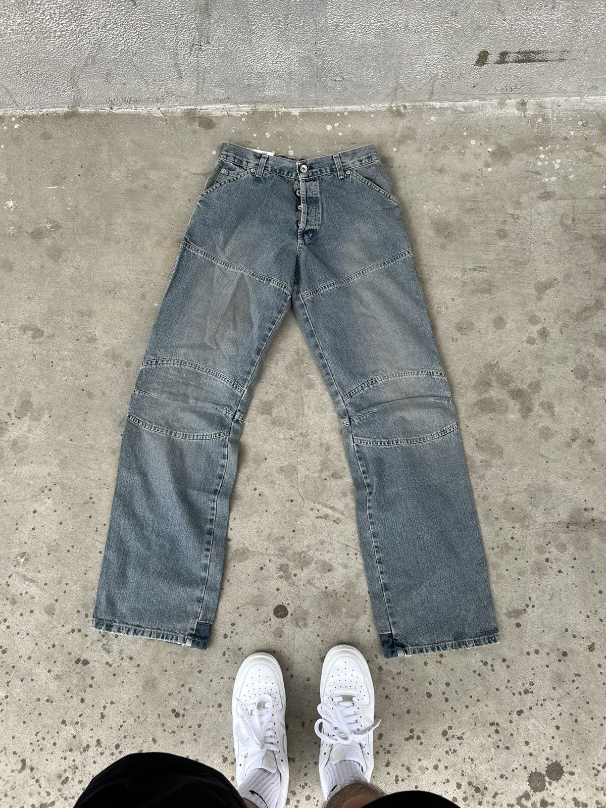 Japanese Brand Vintage Jet Lag Double Knee Jeans Size US 29 - 5 Thumbnail