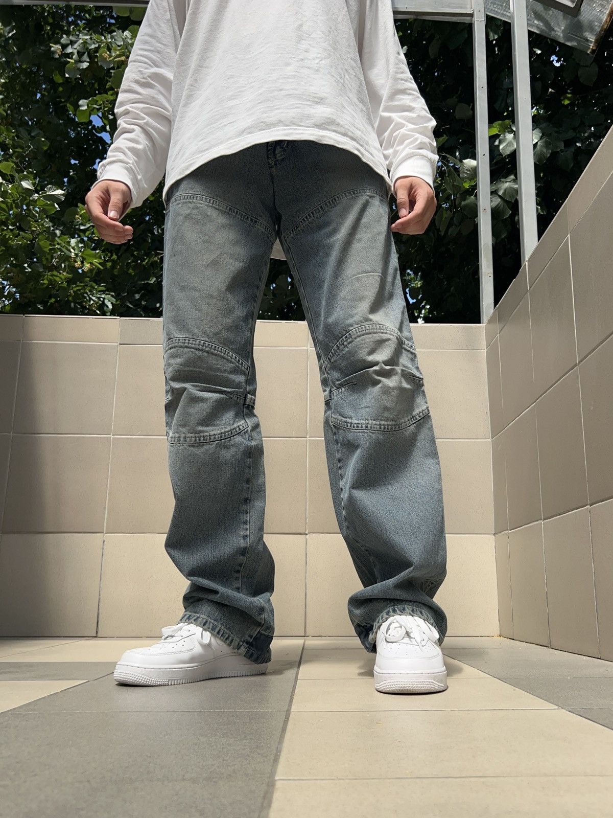 Japanese Brand Vintage Jet Lag Double Knee Jeans Size US 29 - 3 Thumbnail