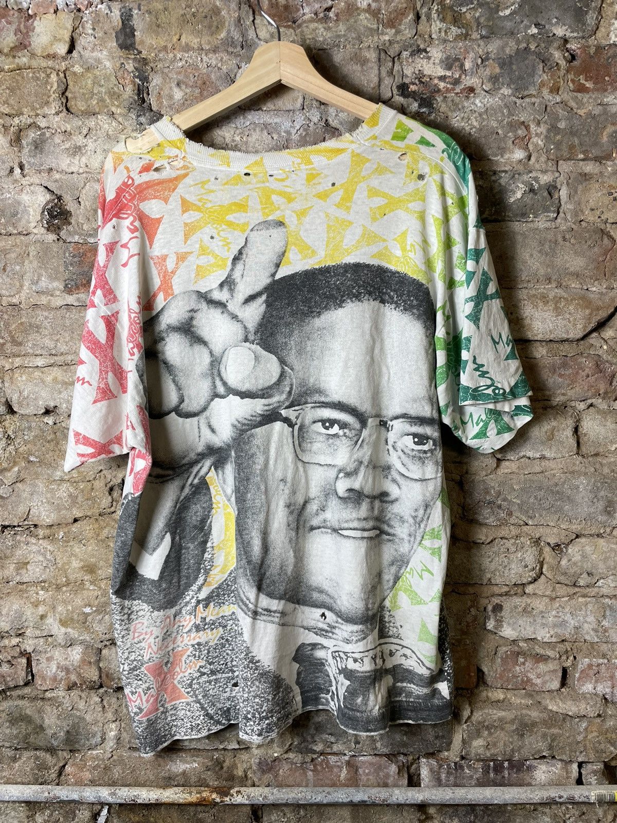 Vintage Vintage 90s Malcom X All over print Tee - XL Size US XL / EU 56 / 4 - 9 Thumbnail