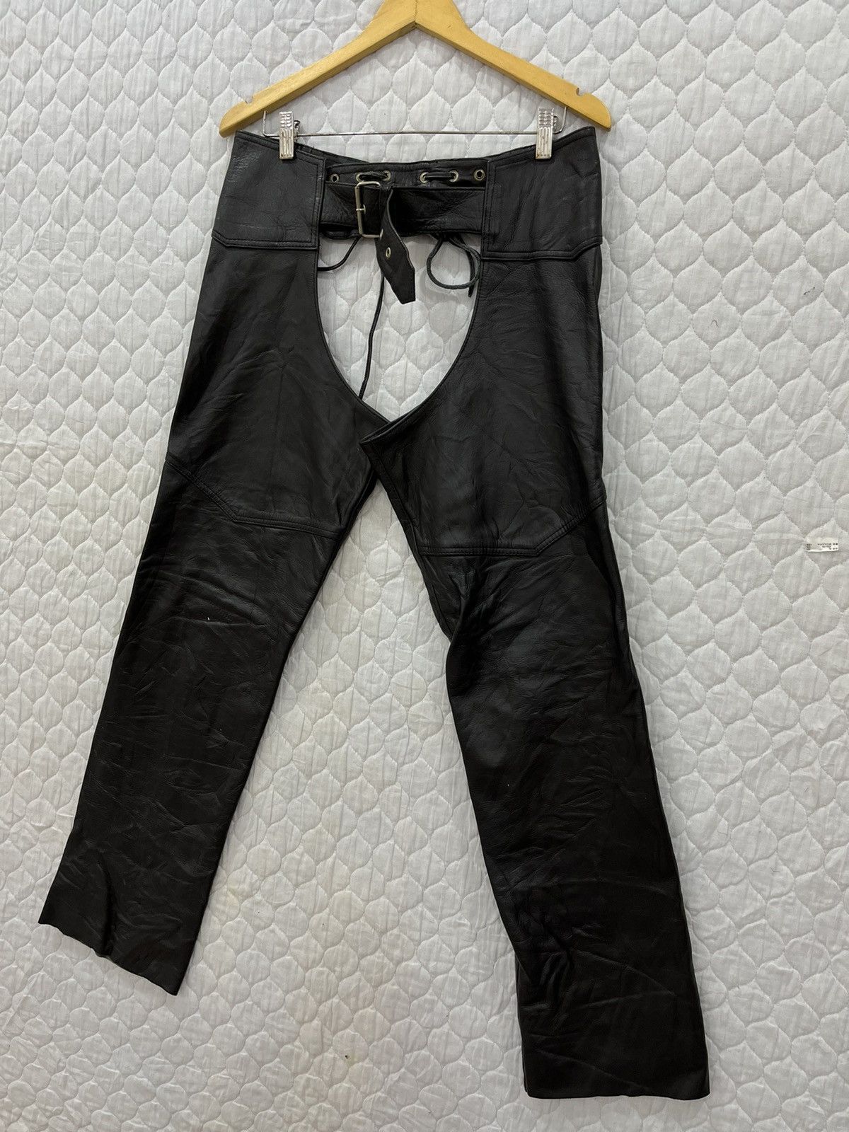 14th Addiction (Hh). HORN WORK LEATHER PUNK ROCK PANTS Size US 33 - 3 Thumbnail