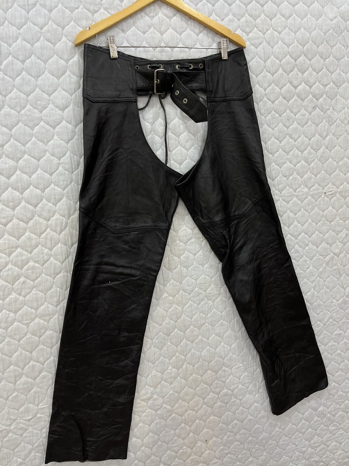 14th Addiction (Hh). HORN WORK LEATHER PUNK ROCK PANTS Size US 33 - 4 Thumbnail