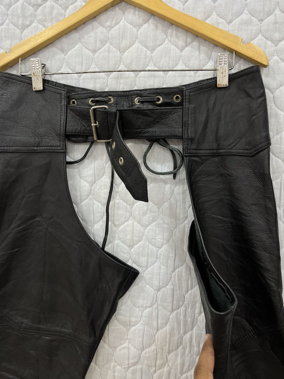 14th Addiction (Hh). HORN WORK LEATHER PUNK ROCK PANTS Size US 33 - 5 Thumbnail