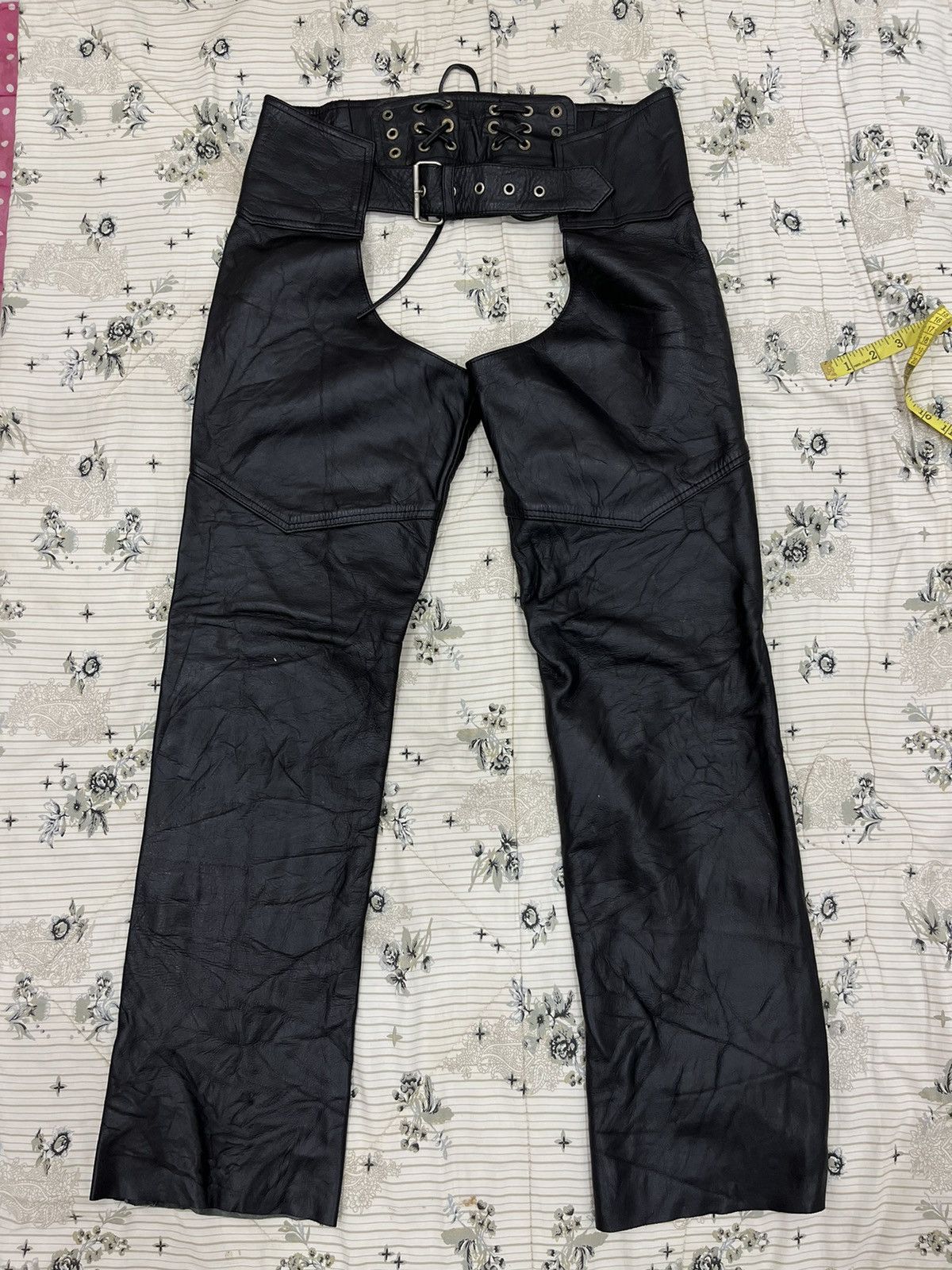 14th Addiction (Hh). HORN WORK LEATHER PUNK ROCK PANTS Size US 33 - 11 Thumbnail