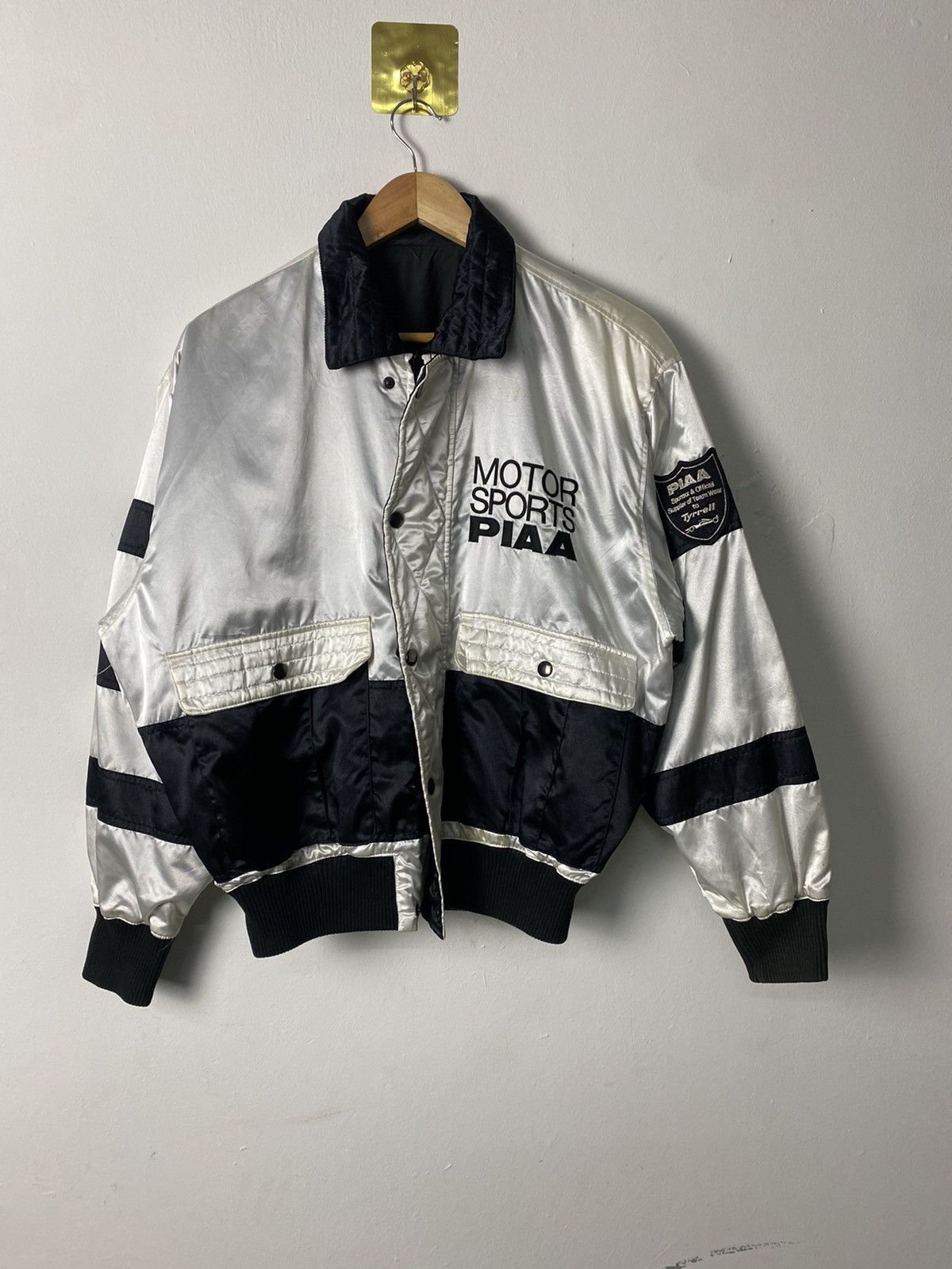 PIAA レーシング スタジャン ジャケット レア】PIAA ピア レーシングジャケット 牛革 袖レザー ウール