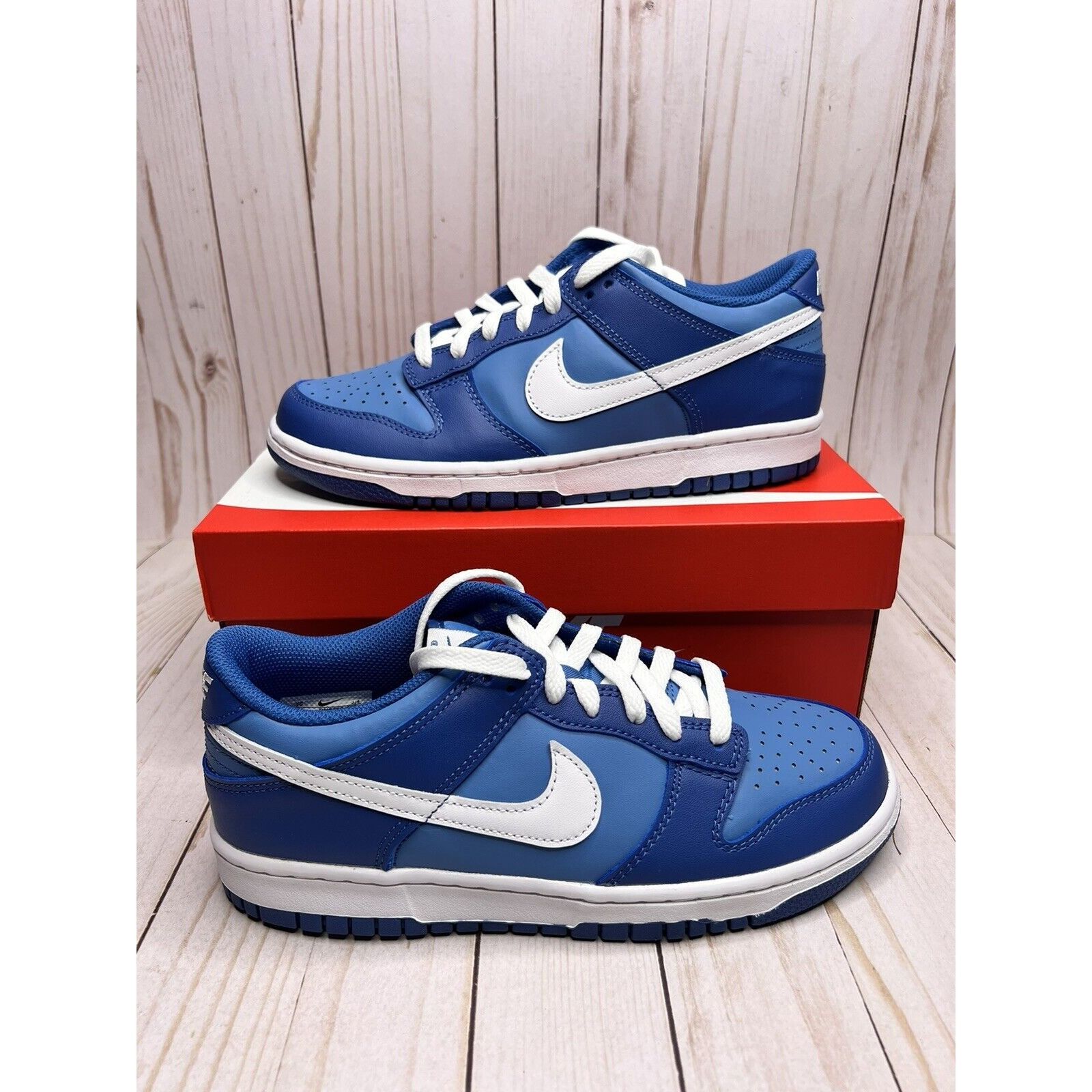 Nike Nike Dunk Low Dark Marina Blue White GS Size 7Y DH9765 400 | Grailed