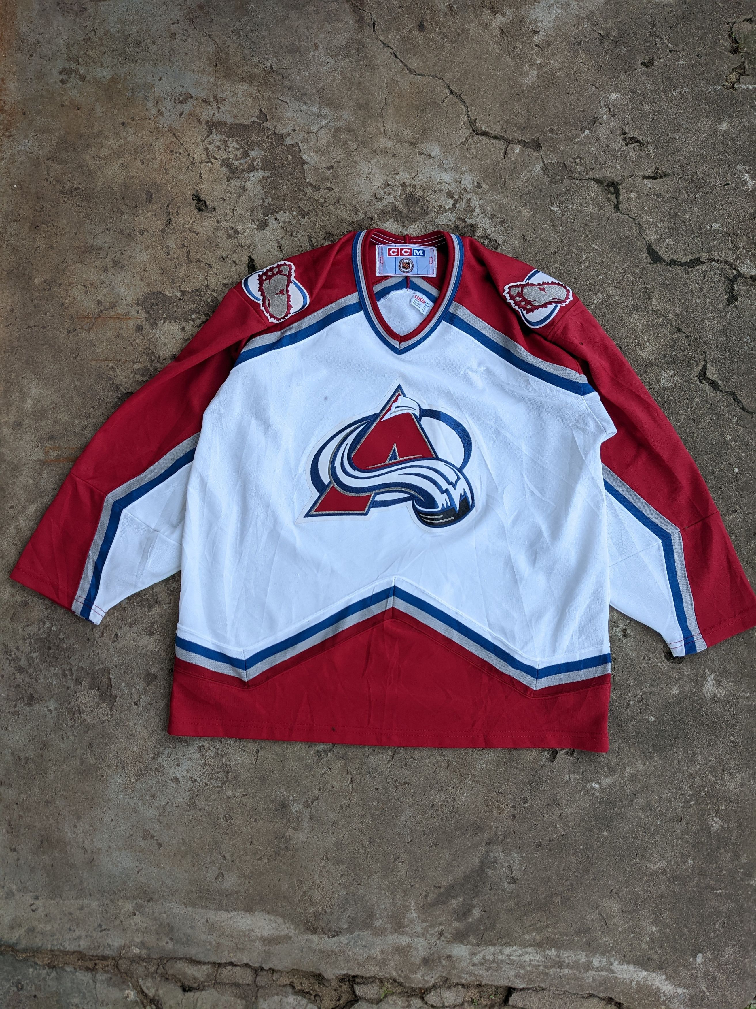 Vintage des années 90 Colorado Avalanche Hockey manches longues LNH