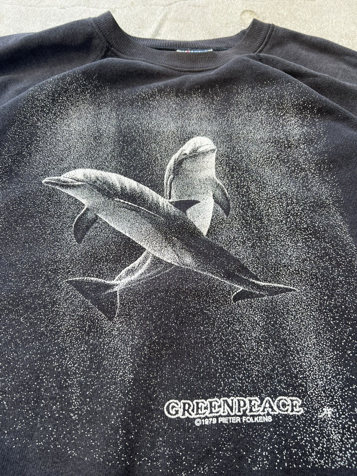 Hanes Vintage Greenpeace 1979 Dolphins Swearshirt Size US S / EU 44-46 / 1 - 4 Thumbnail