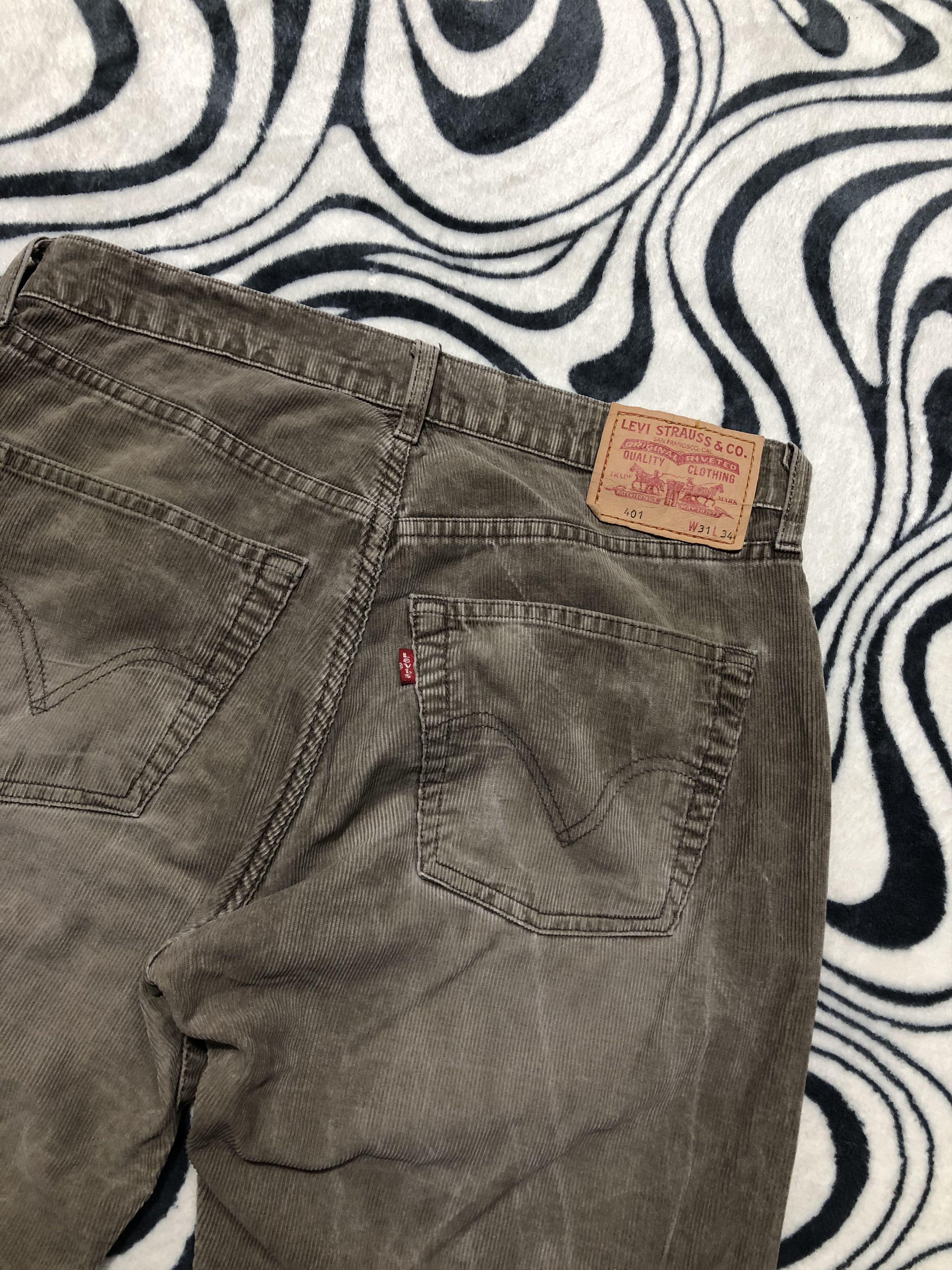 Levi's Levis 401 Vintage Mens Corduroy Jeans Denim Pants Size US 31 - 2 Thumbnail