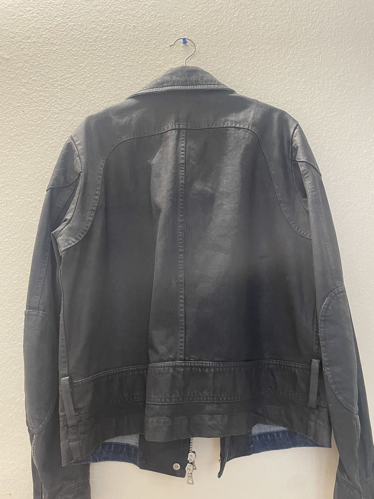 Dries Van Noten Dries Van Noten Waxed Two-Toned Denim Rider Jacket Size US L / EU 52-54 / 3 - 3 Thumbnail
