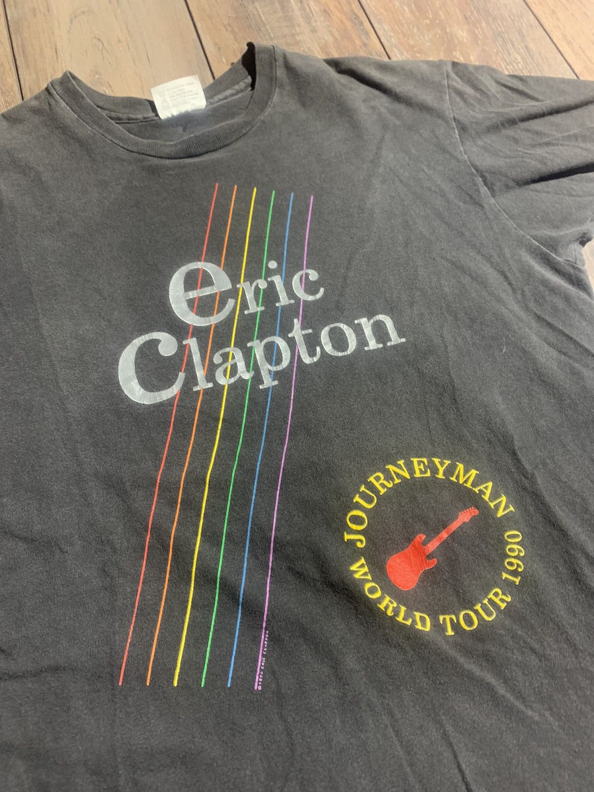 Vintage 1990 Eric Clapton rock band tour tee