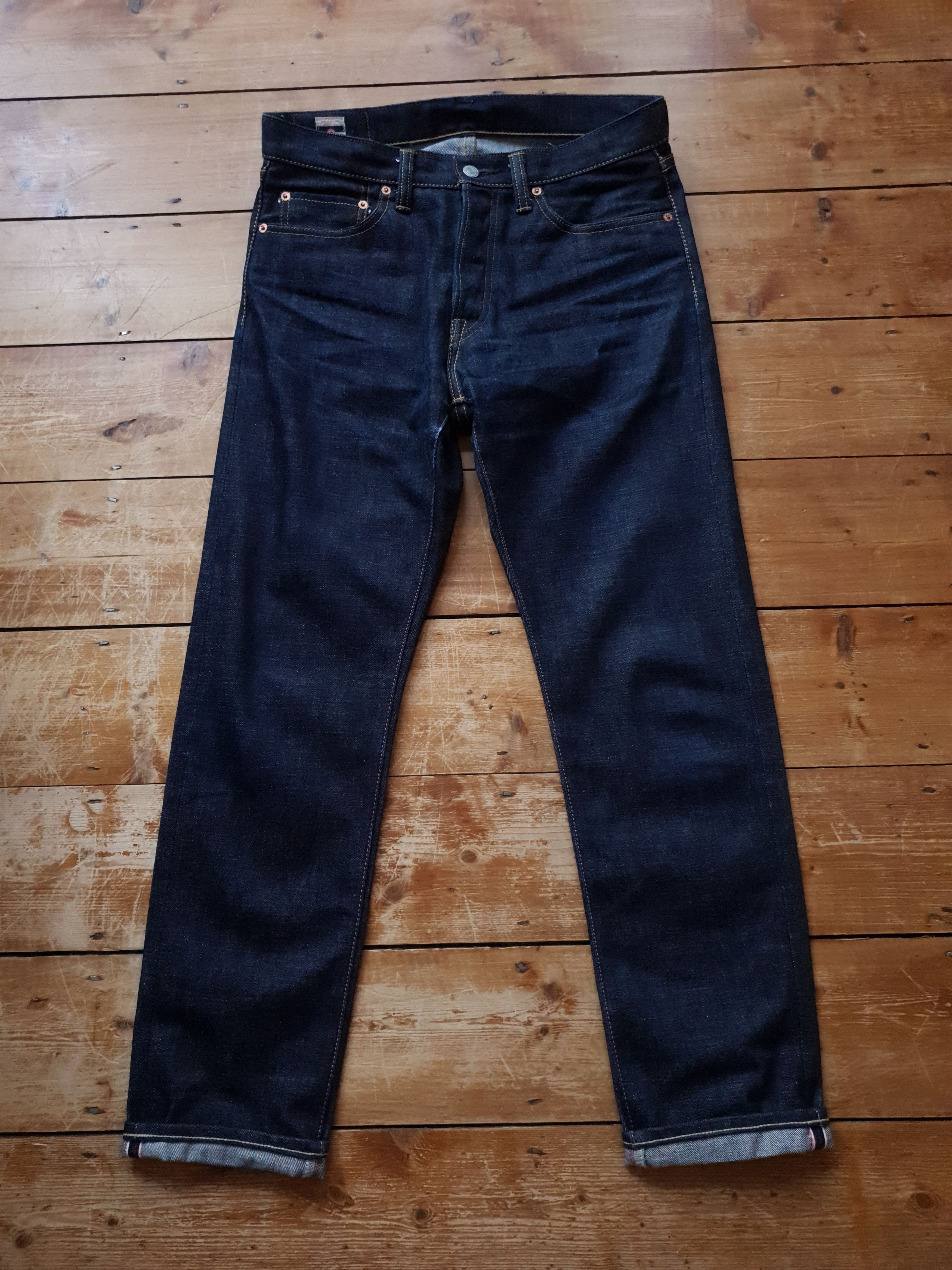 Momotaro 0405-SP 15.7oz High Tapered Going to Battle jeans