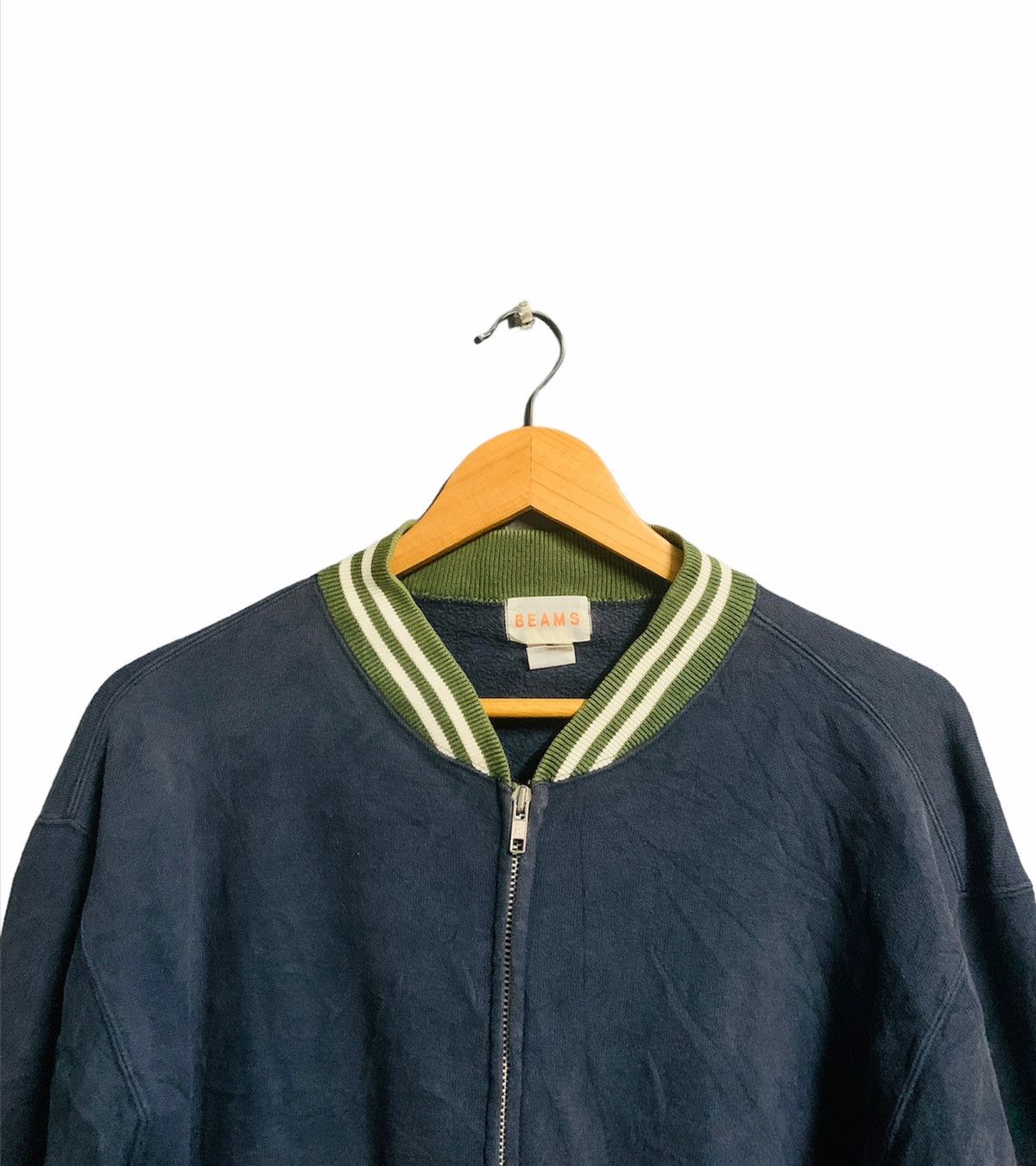 Beams Plus × Japanese Brand VINTAGE BEAMS JAPAN ZIPPER UP INDIGO VARSITY JACKET Size US M / EU 48-50 / 2 - 2 Thumbnail