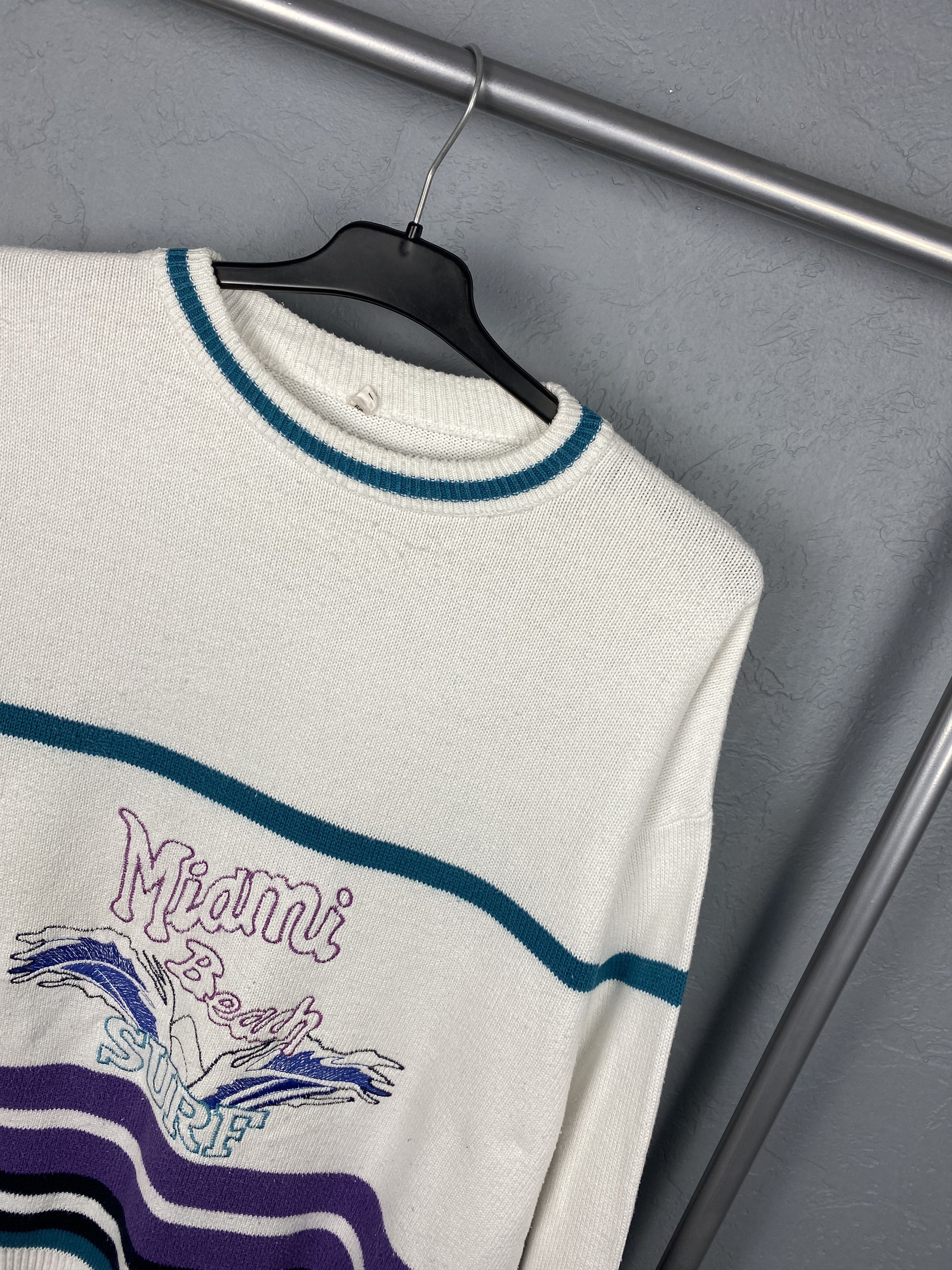 Vintage Miami Beach Surf Vintage Full Printed Sweater Size US XL / EU 56 / 4 - 2 Thumbnail