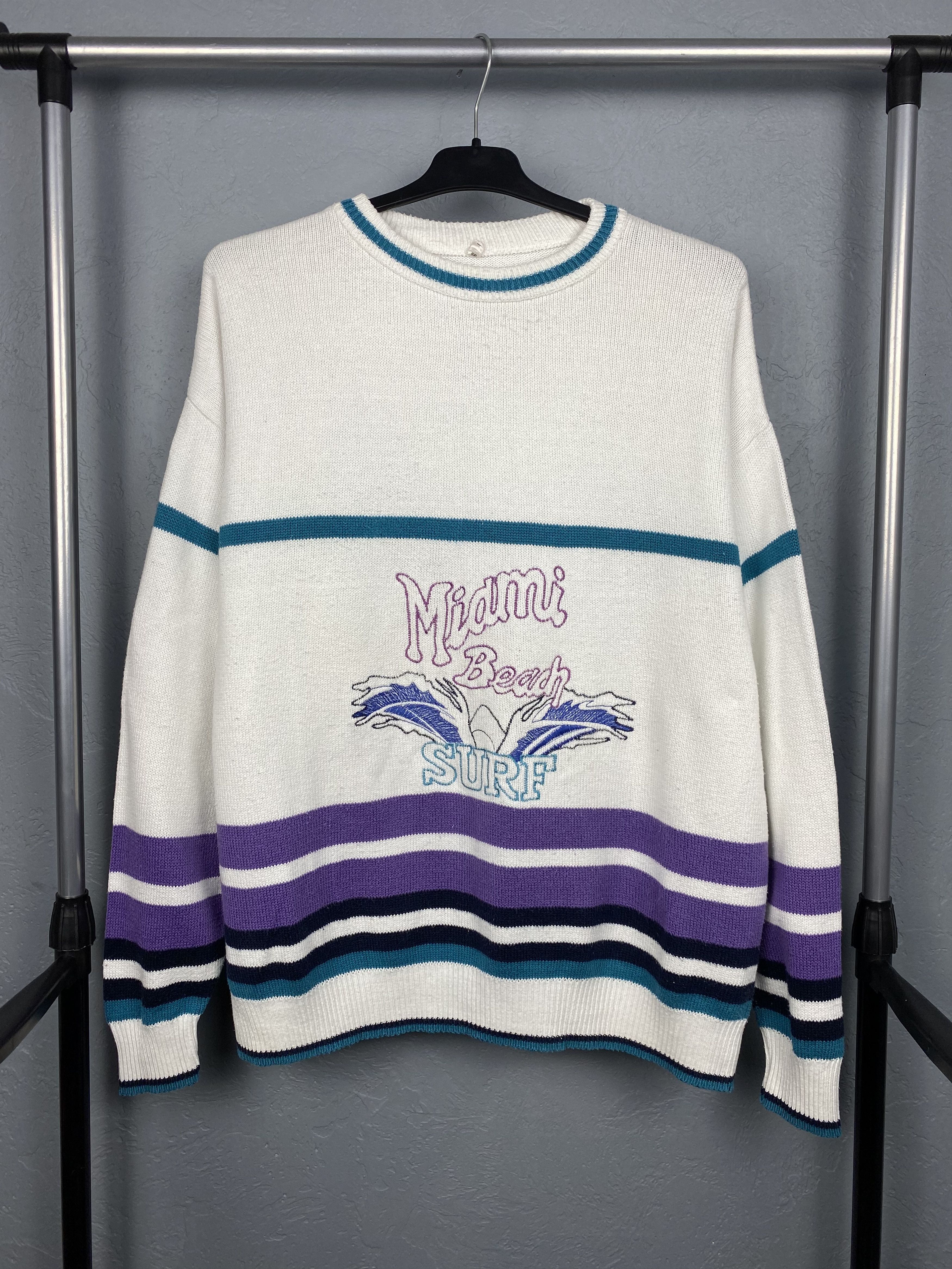 Vintage Miami Beach Surf Vintage Full Printed Sweater Size US XL / EU 56 / 4 - 1 Thumbnail
