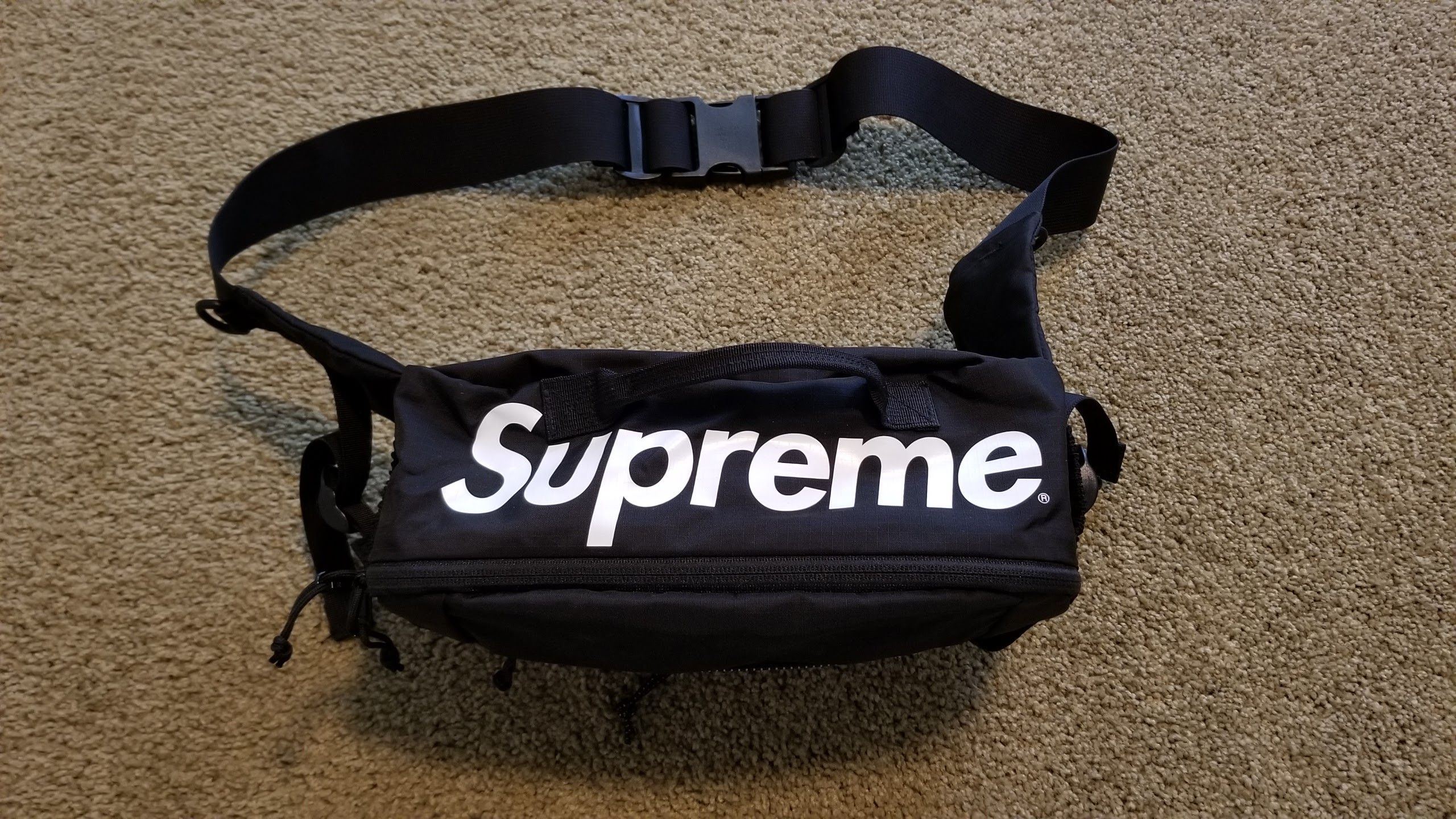 Supreme Black Waist Bag - 210D Cordura® ripstop nylon. 5L (SS17