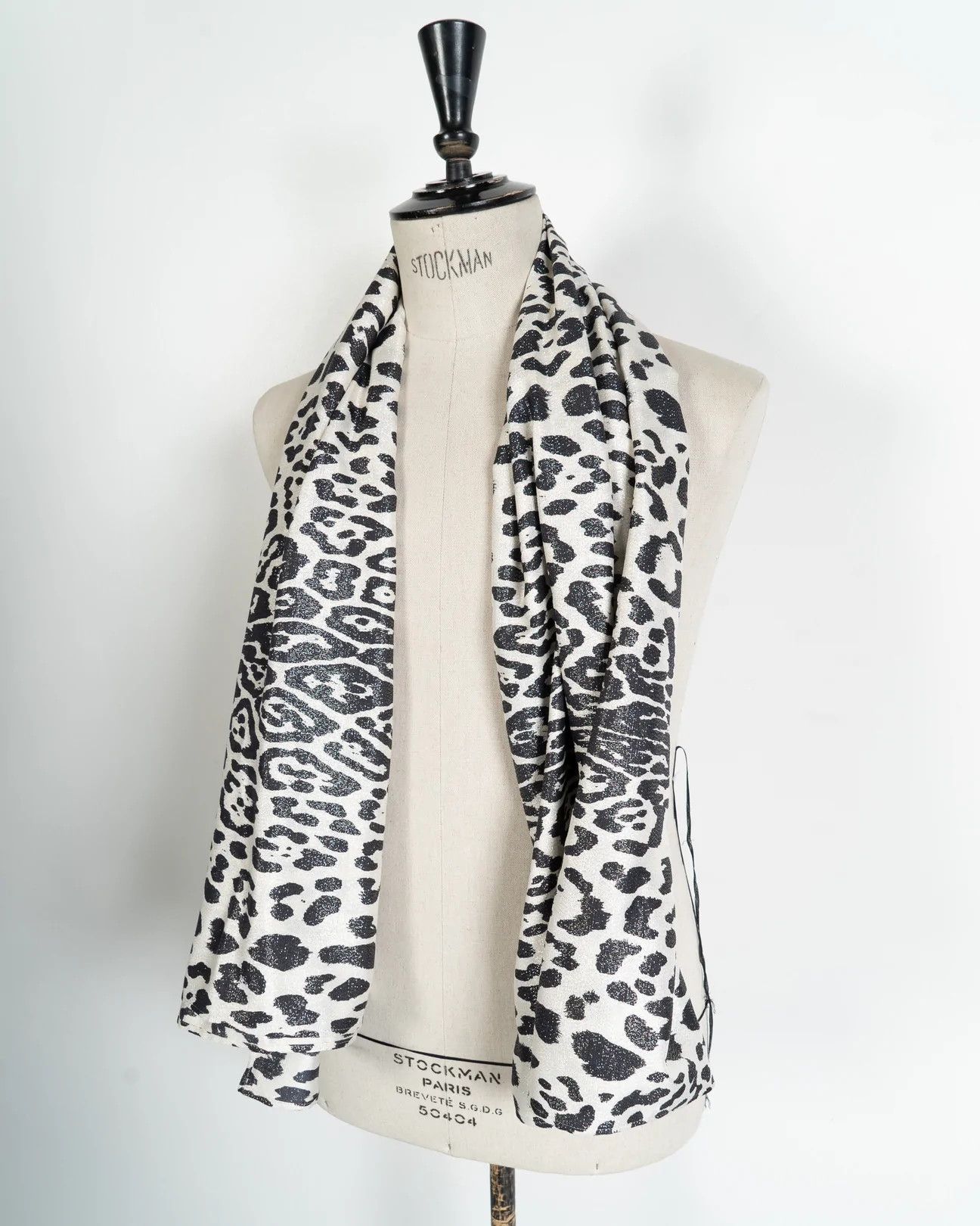 SS17 Black Leo Metallic Scarf