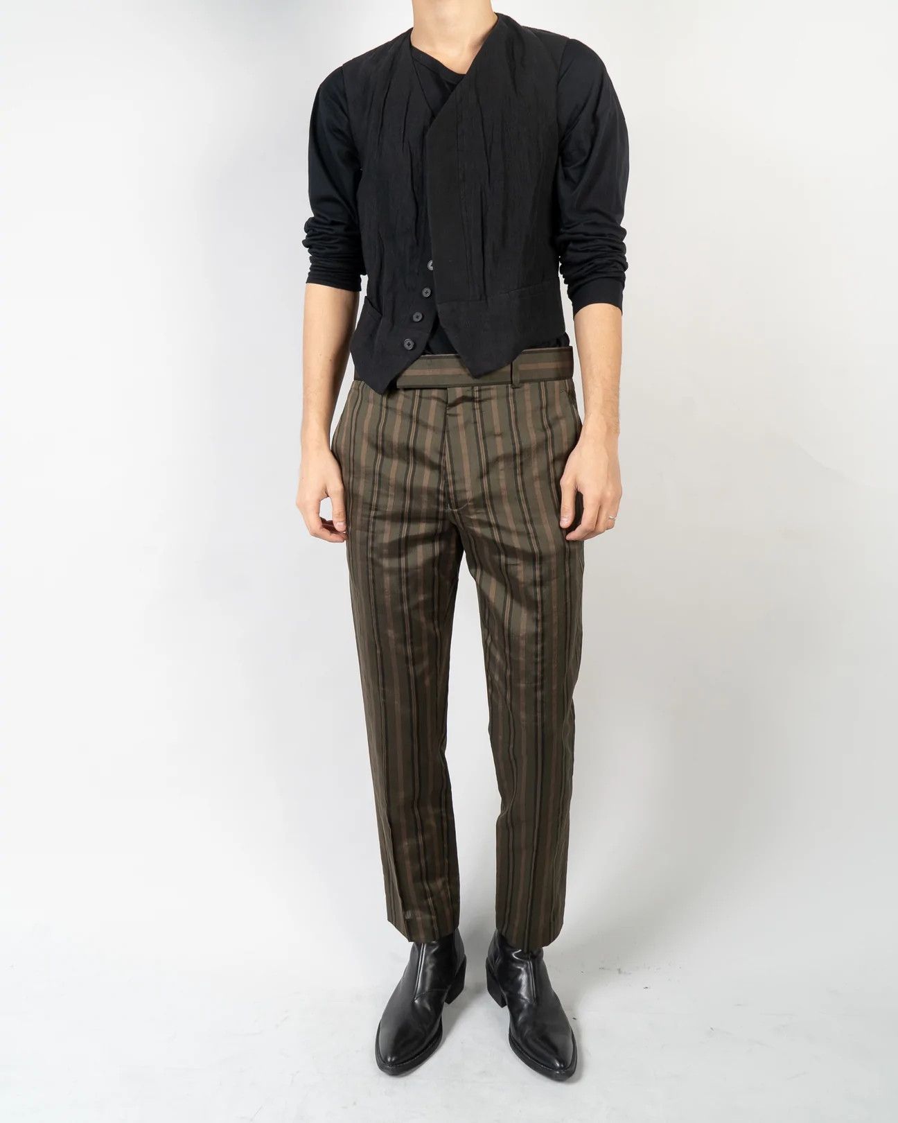 Haider Ackermann SS16 Black Linen Waistcoat | Grailed