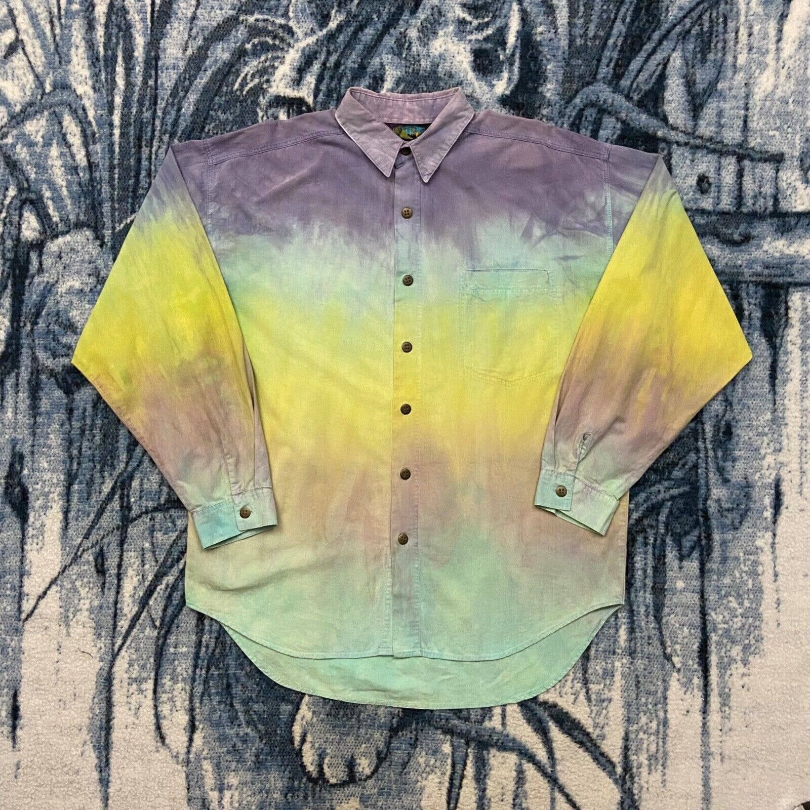 Retro Casual Loose Shirt Tie Dye Pants Suit