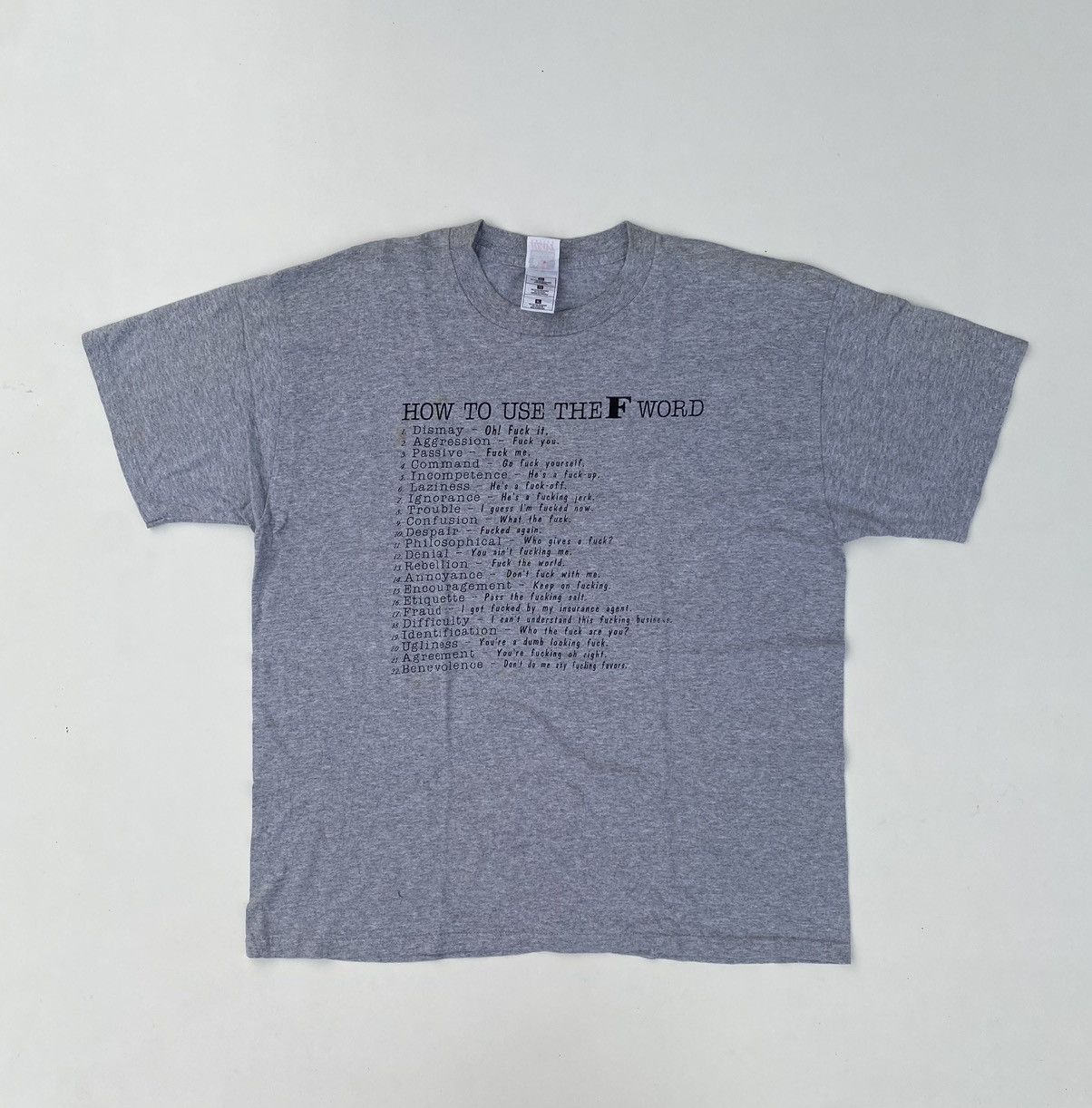Vintage Y2K Sarcasm Fuck Caption Tee
