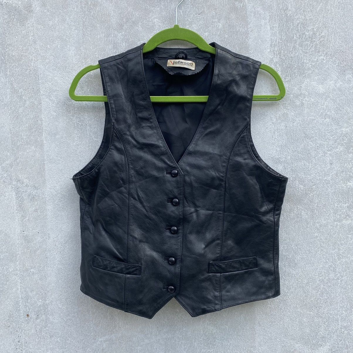 Leather Genuine Leather Vest By Vellwood Brand Size US S / EU 44-46 / 1 - 1 Thumbnail