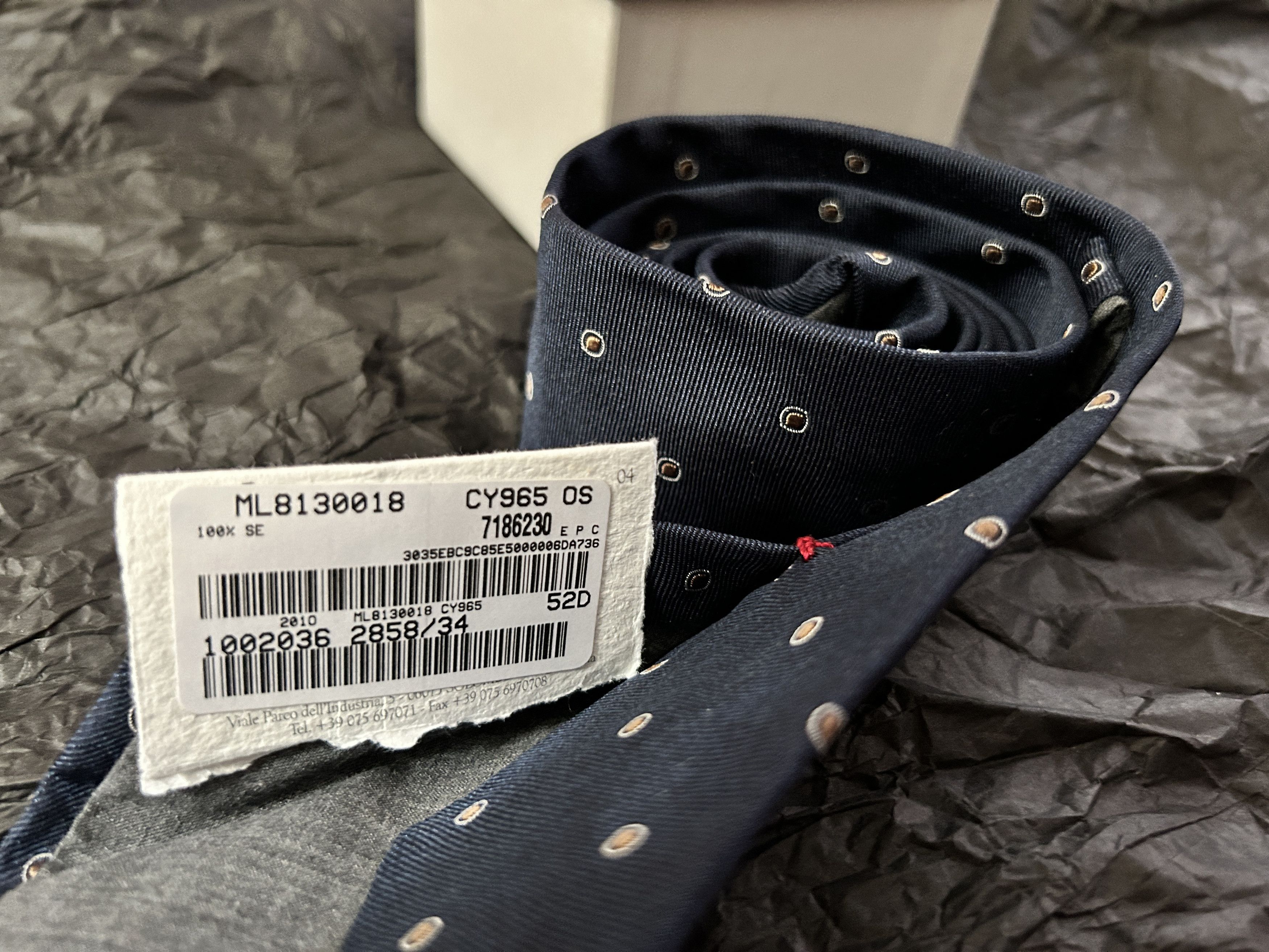 Brunello Cucinelli navy silk tie Embroidered 6.5cm twill Size ONE SIZE - 11 Thumbnail