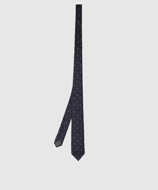Brunello Cucinelli navy silk tie Embroidered 6.5cm twill Size ONE SIZE - 2 Thumbnail