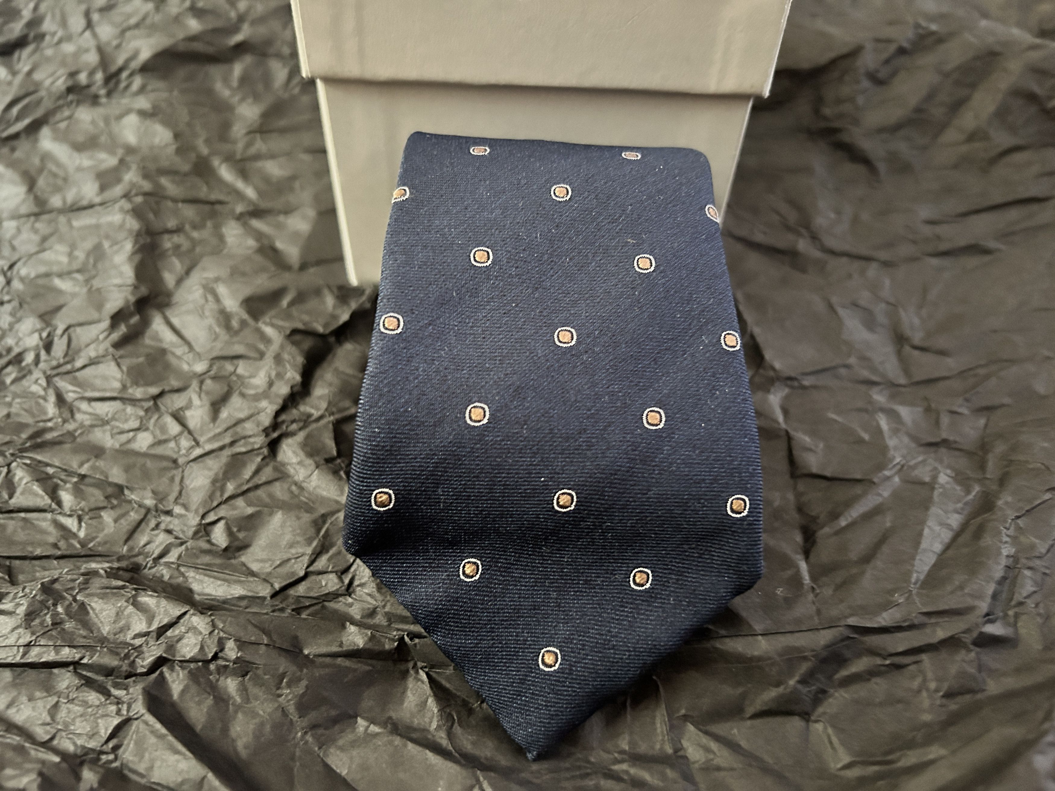 Brunello Cucinelli navy silk tie Embroidered 6.5cm twill Size ONE SIZE - 8 Thumbnail