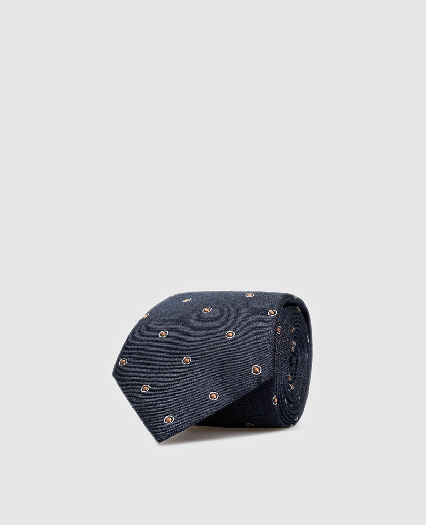 Brunello Cucinelli navy silk tie Embroidered 6.5cm twill Size ONE SIZE - 1 Thumbnail