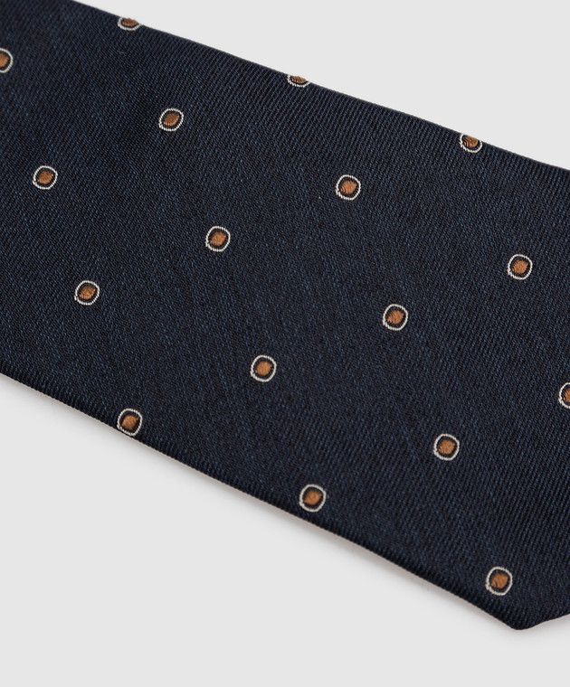 Brunello Cucinelli navy silk tie Embroidered 6.5cm twill Size ONE SIZE - 4 Thumbnail