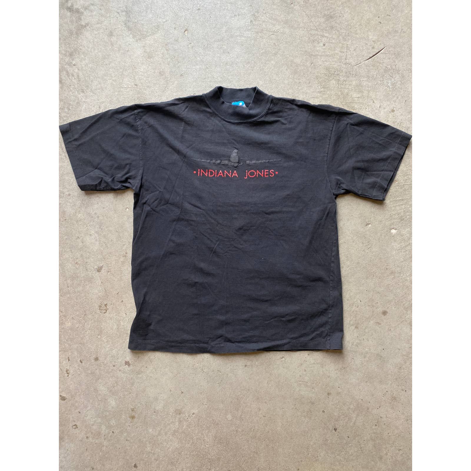 Indiana Jones Vintage Box Logo Movie Tee 80s Disney Tag - XL