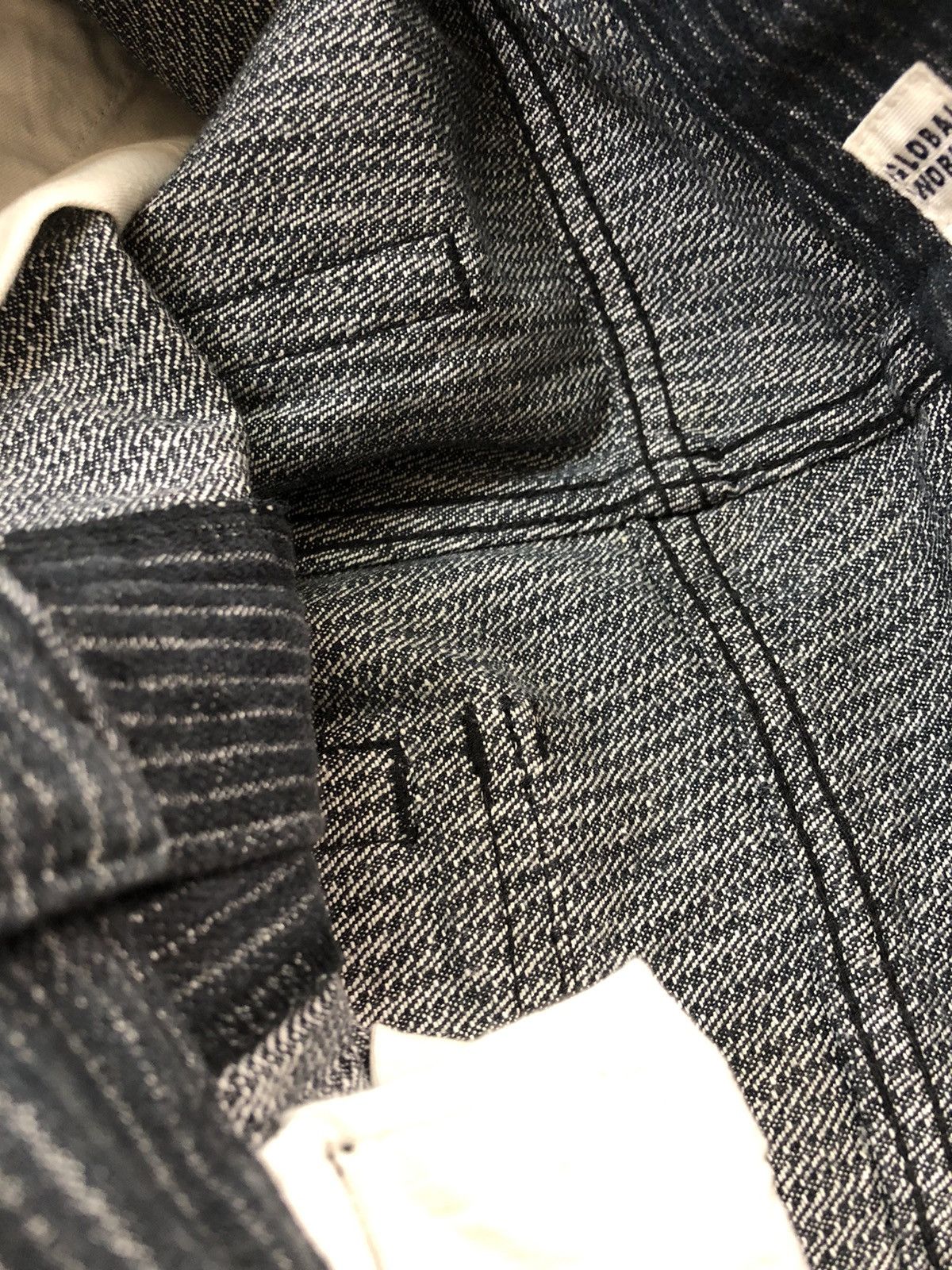 Global Work × Japanese Brand × Vintage Global Work Stripe Denim Size US 33 - 9 Thumbnail