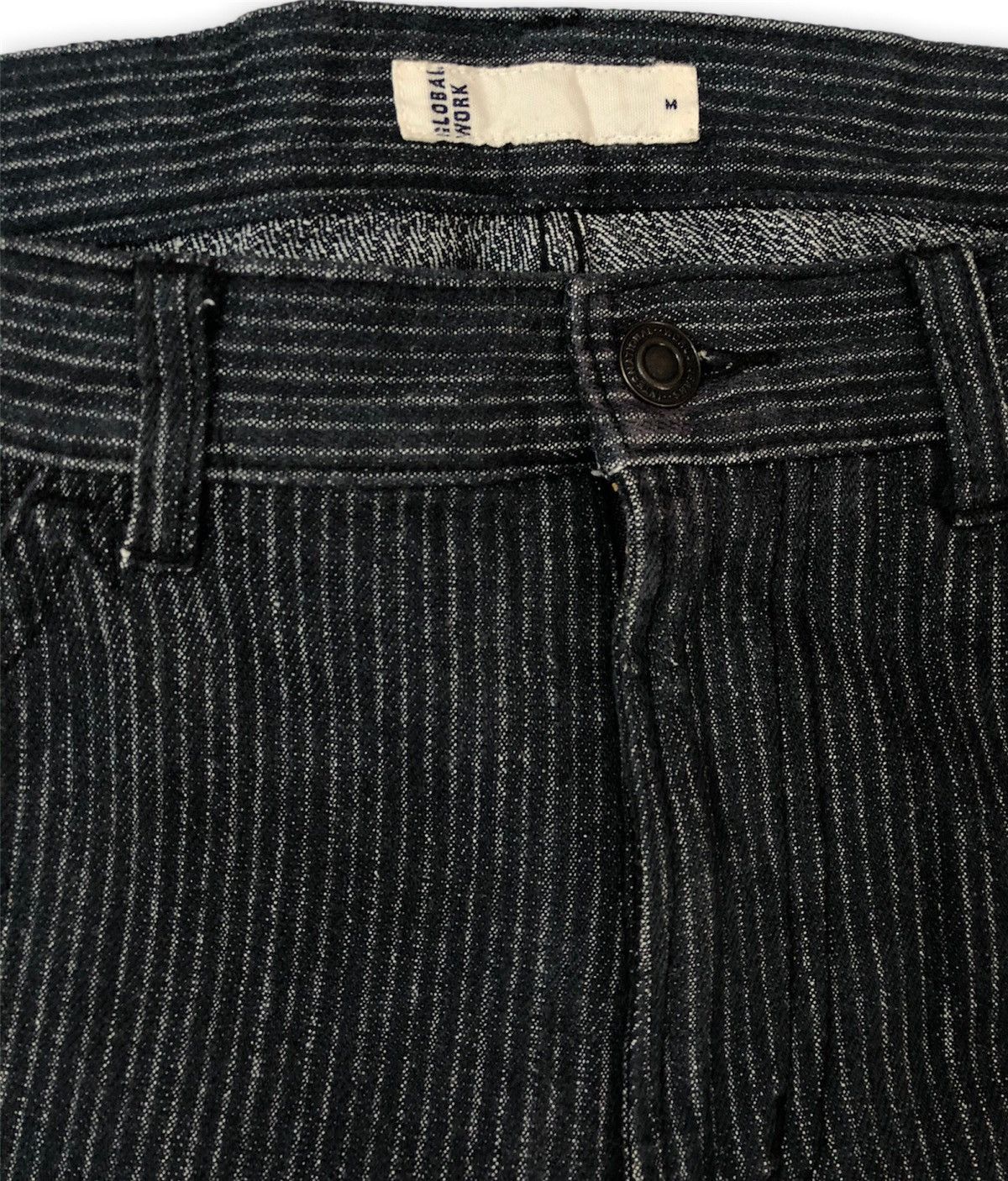 Global Work × Japanese Brand × Vintage Global Work Stripe Denim Size US 33 - 6 Thumbnail