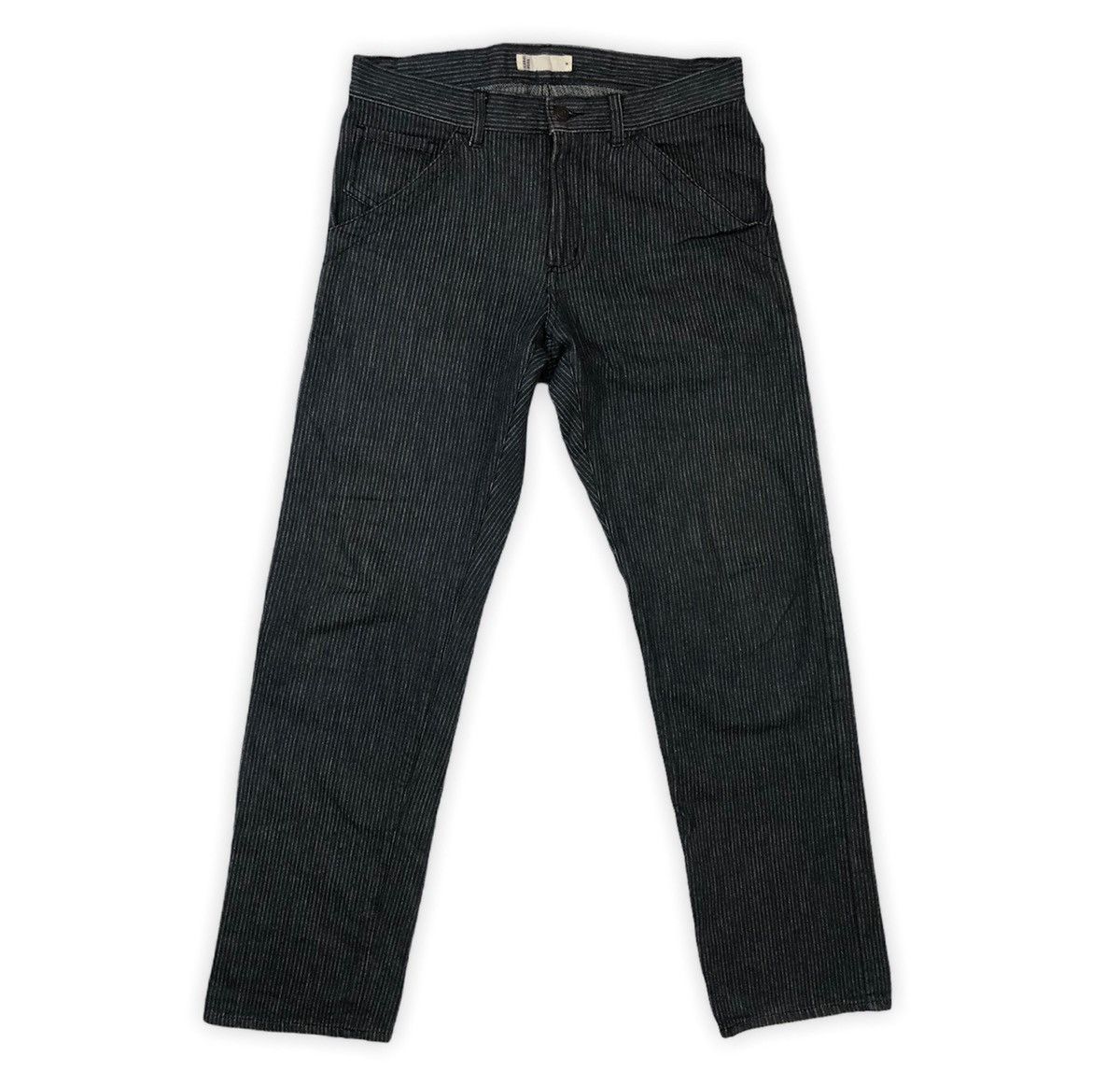 Global Work × Japanese Brand × Vintage Global Work Stripe Denim Size US 33 - 1 Thumbnail