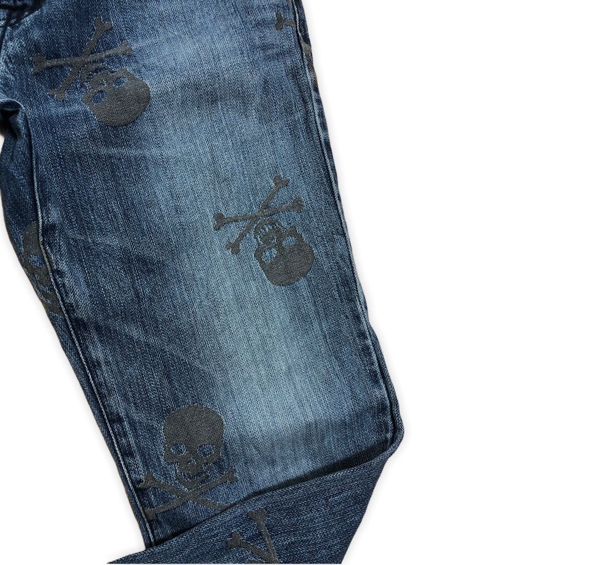 Designer × If Six Was Nine × Japanese Brand Distressed Blue Cross Denim With Skull Embroidery Size US 30 / EU 46 - 4 Thumbnail