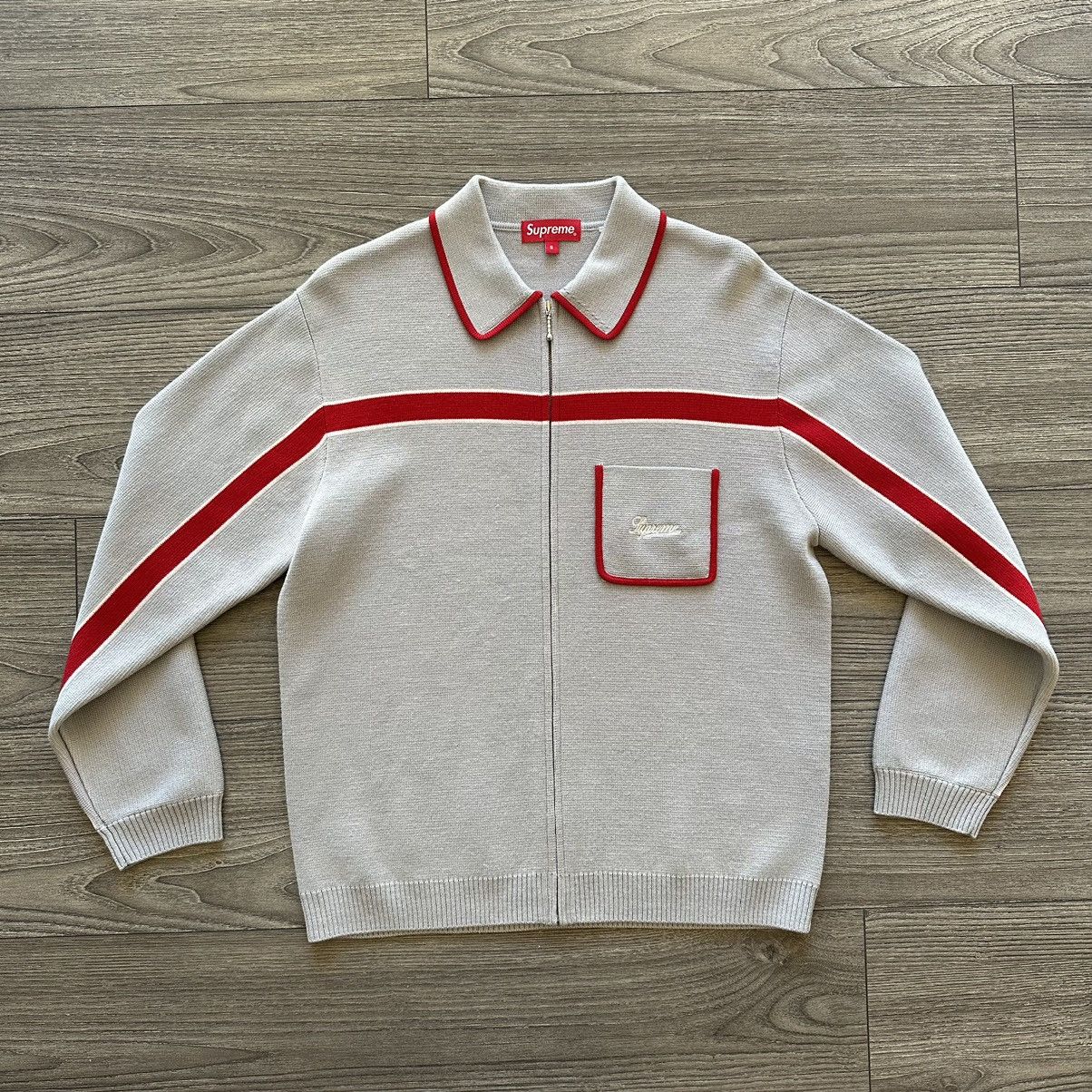 Supreme Supreme Chest Stripe Zip Up Cardigan | Grailed