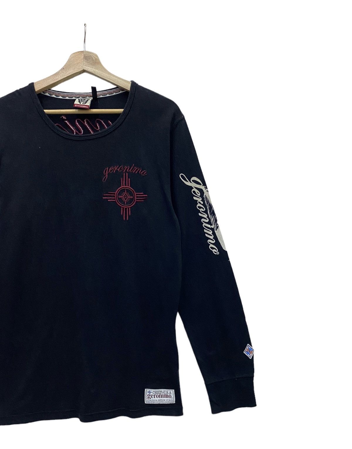 If Six Was Nine × Indian Motorcycle × Japanese Brand RARE GERONIMO INDIAN SPIRIT CHROME HEART DESIGN LONG SLEEVE Size US M / EU 48-50 / 2 - 4 Thumbnail