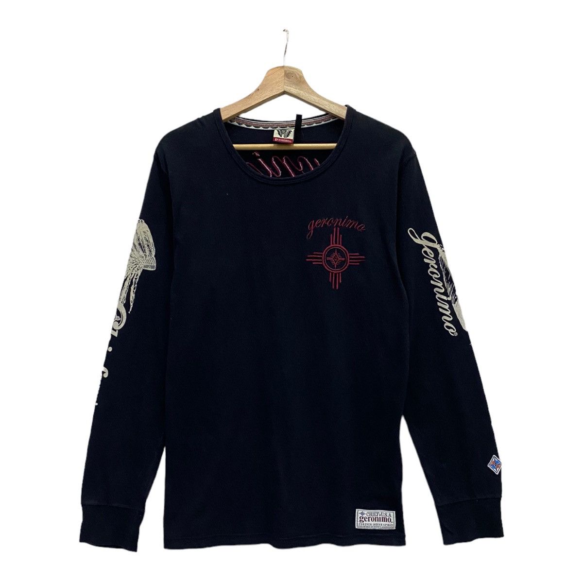 If Six Was Nine × Indian Motorcycle × Japanese Brand RARE GERONIMO INDIAN SPIRIT CHROME HEART DESIGN LONG SLEEVE Size US M / EU 48-50 / 2 - 6 Thumbnail
